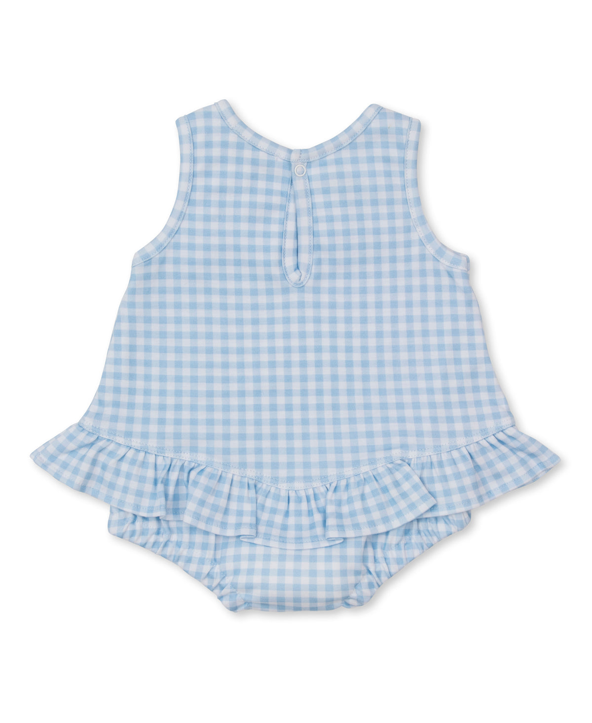 Gingham Traditions Blue Ruffle Bubble - Kissy Kissy