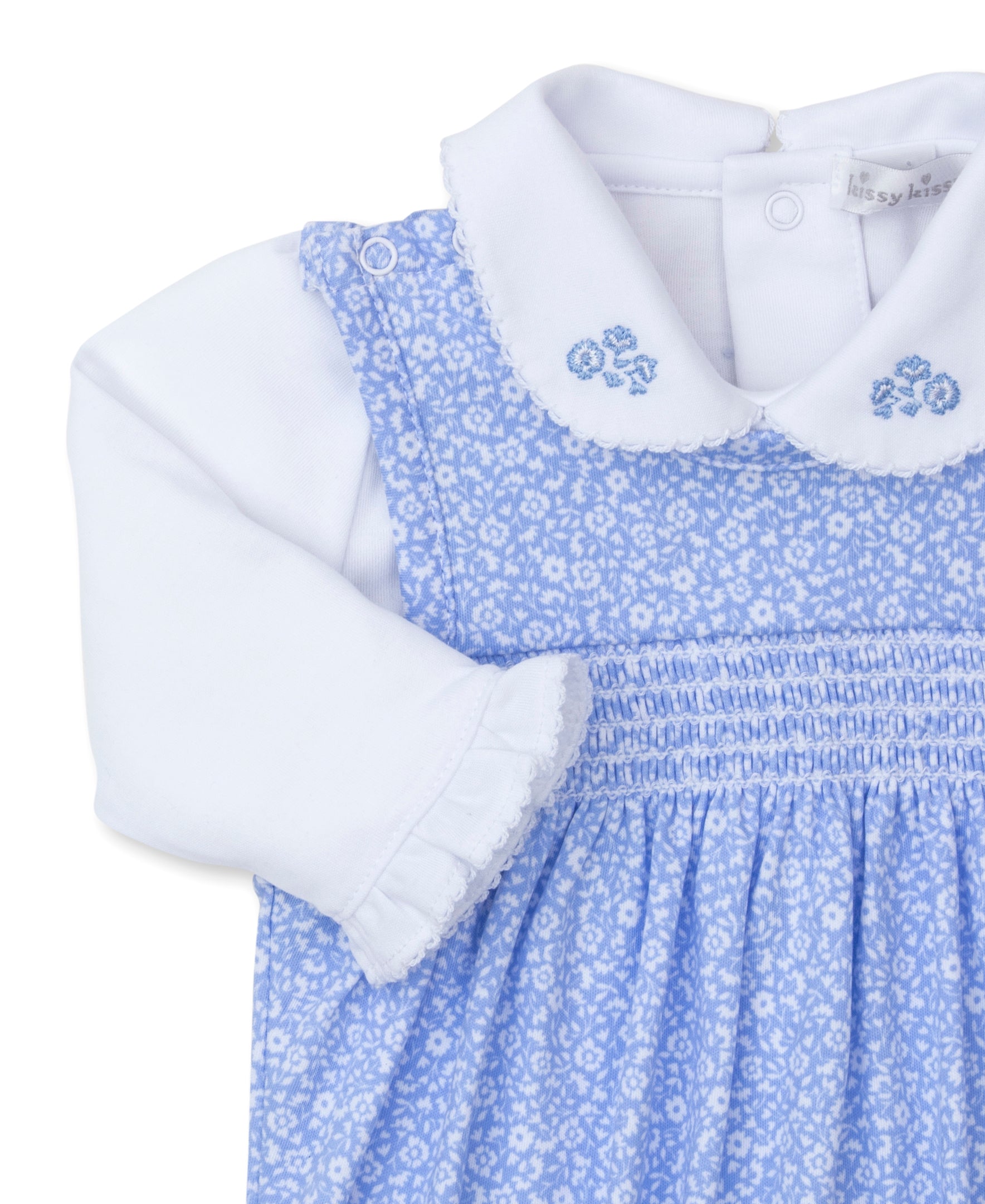 Fall Flower Patch Blue Overall Set - Kissy Kissy