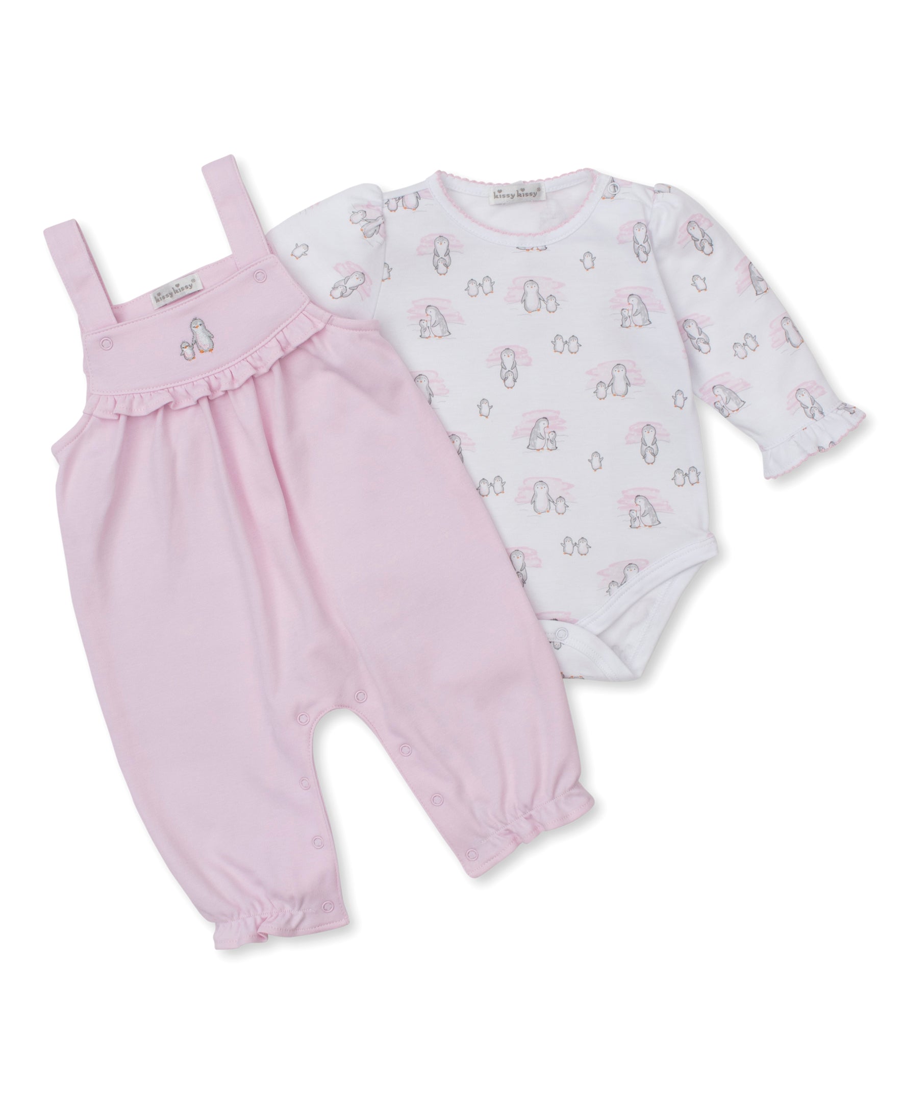 Snow Happy Penguins Pink Overall Set - Kissy Kissy