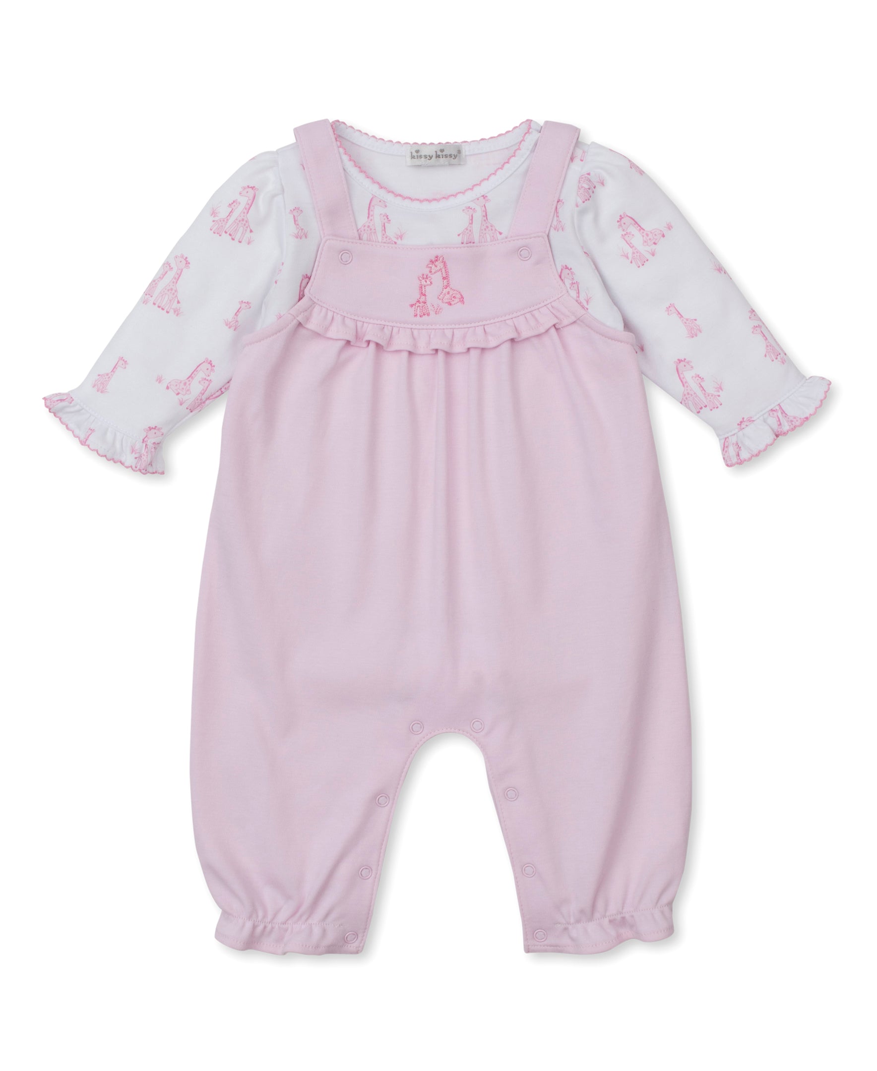 Giraffe Grace Pink Overall Set - Kissy Kissy