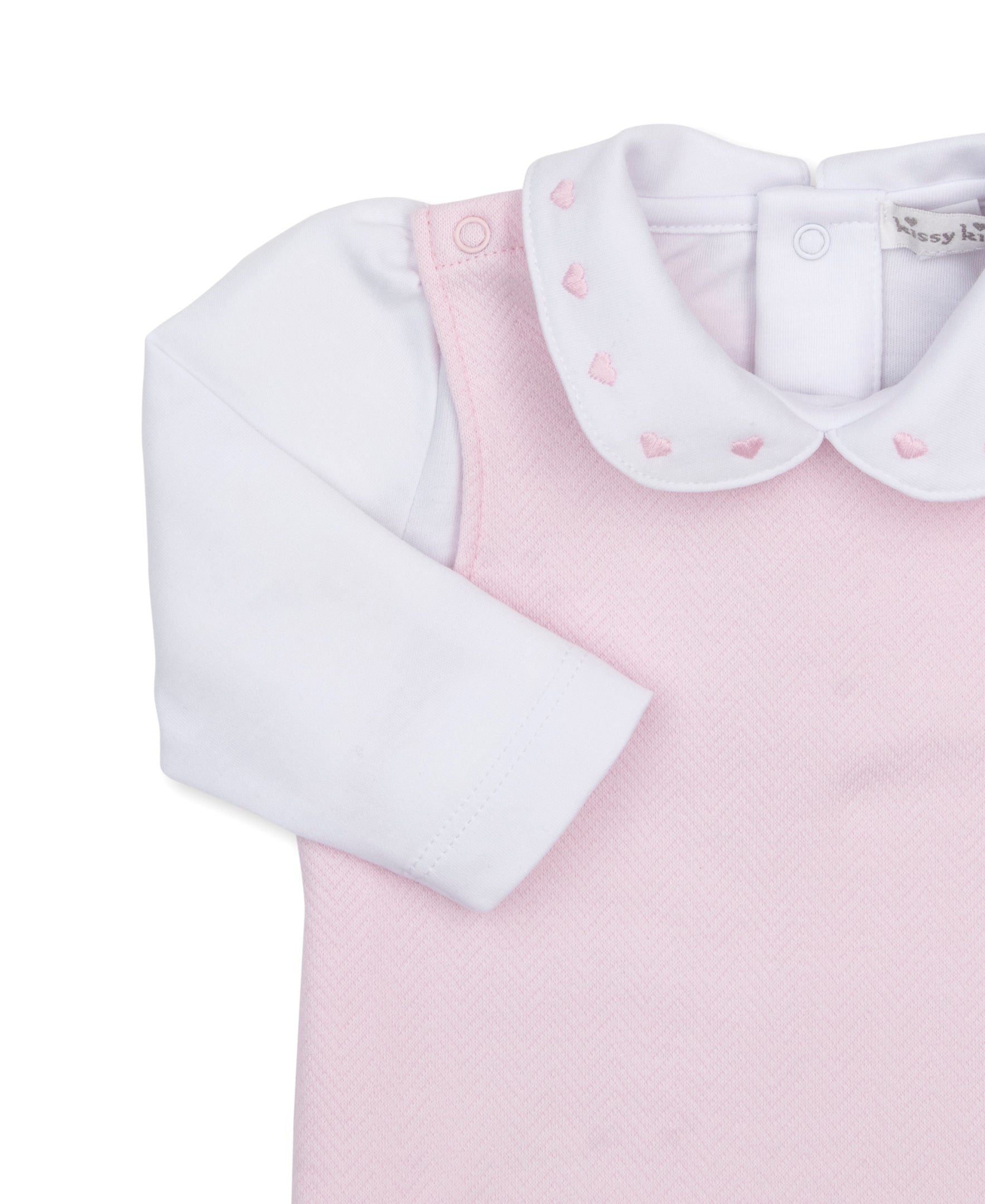 Baby Blessings Pink Jacquard Footed Overall Set