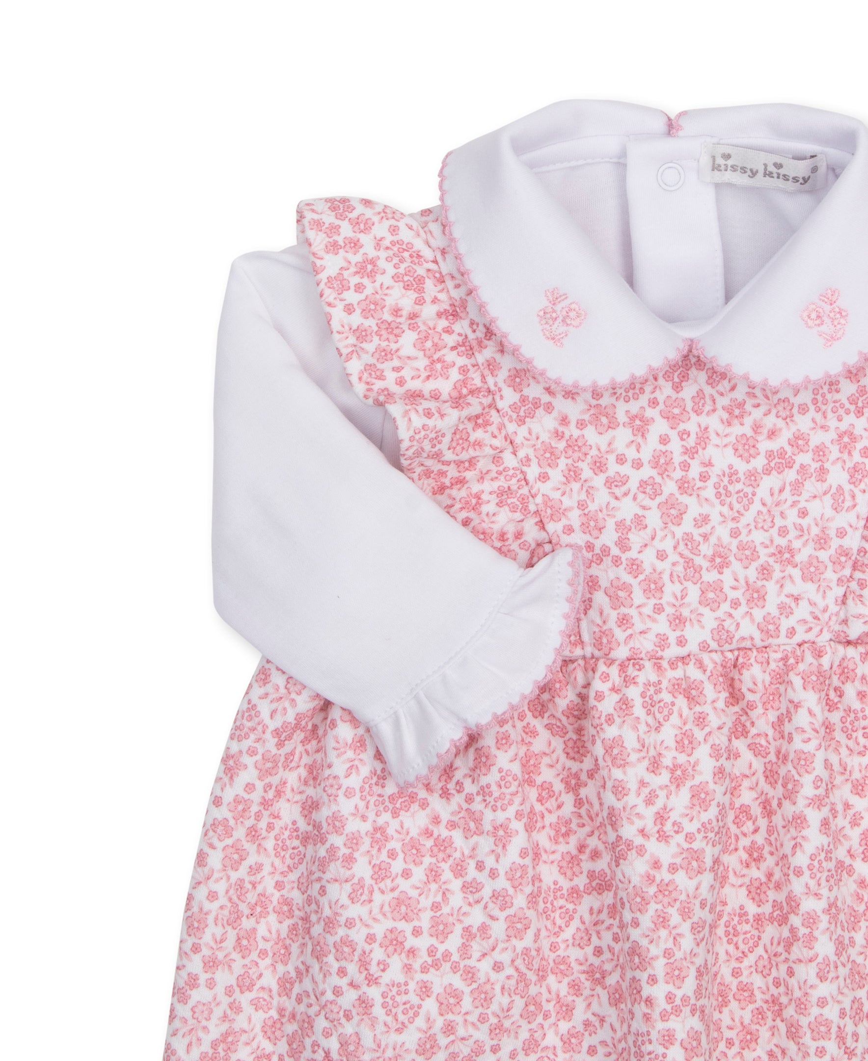 Fall Blooms Pink Jacquard Overall Set - Kissy Kissy