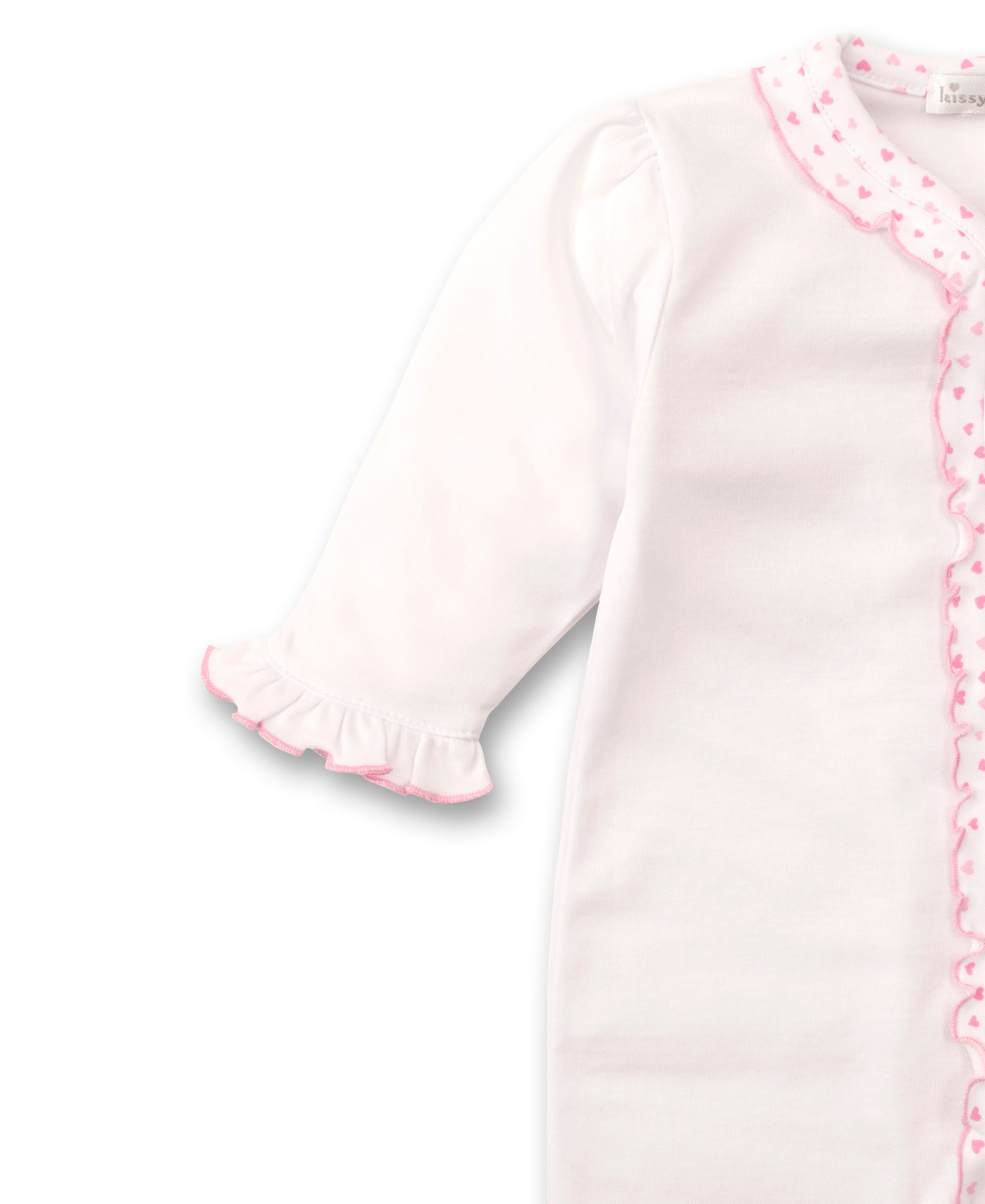 Kissy Sweethearts White Ruffle Footie - Kissy Kissy