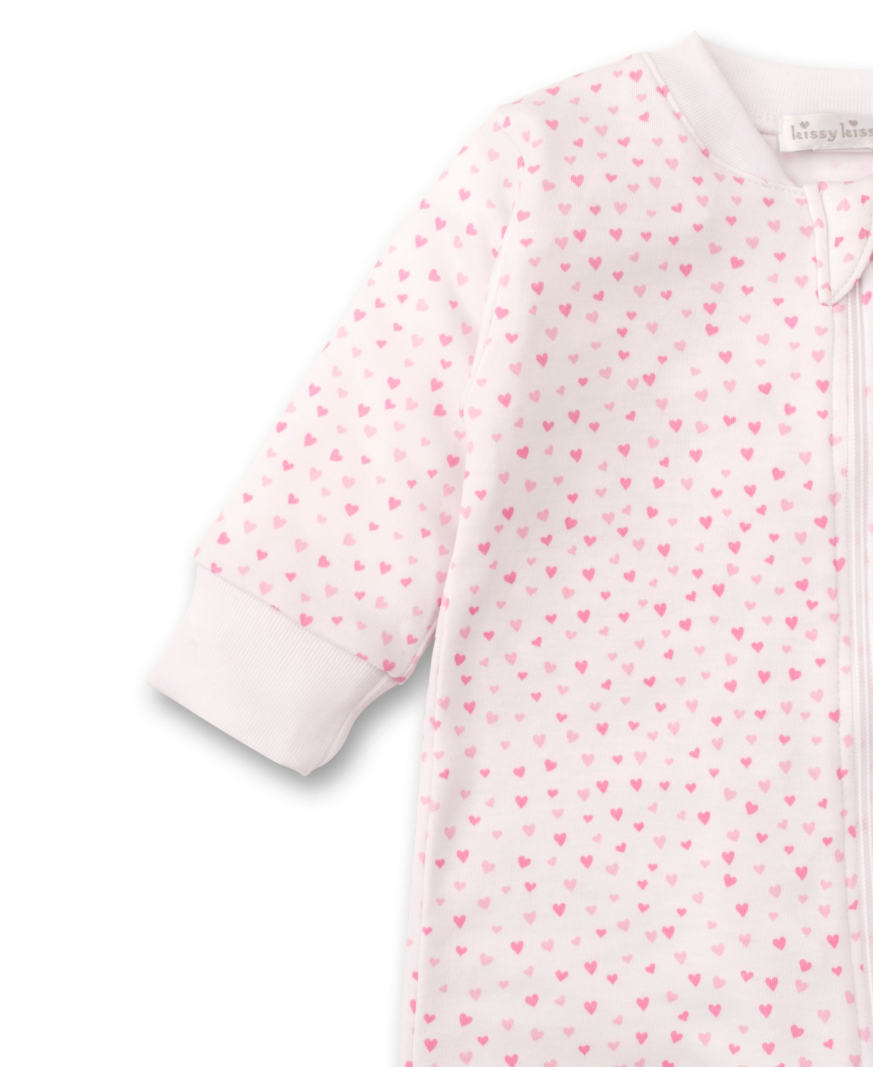 Kissy Sweethearts White Zip Footie - Kissy Kissy