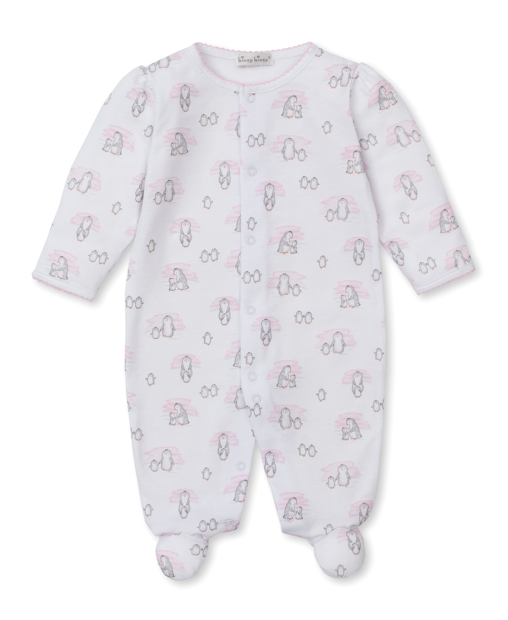 Snow Happy Penguins Pink Footie - Kissy Kissy