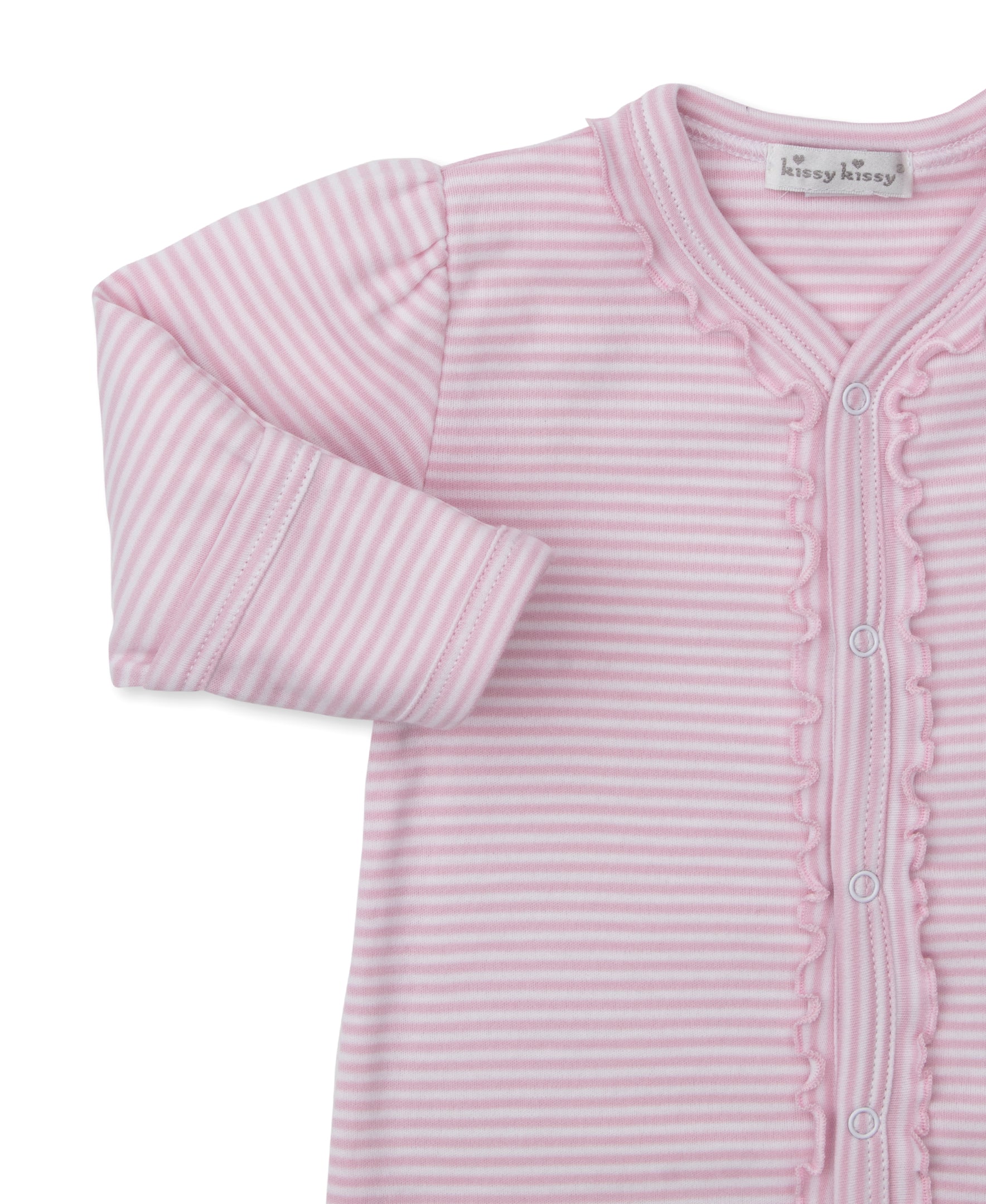 Snow Happy Penguins Pink Stripe Footie - Kissy Kissy