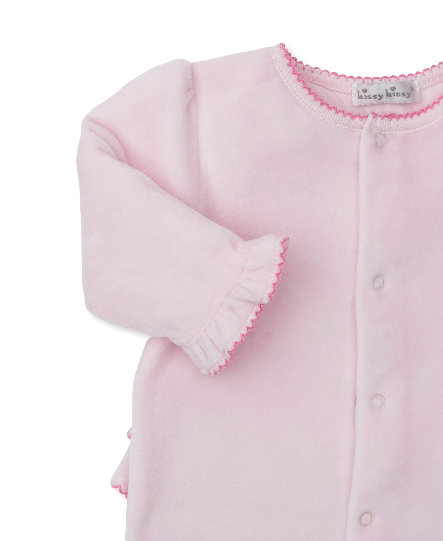 Roses and Blooms Pink Velour Footie - Kissy Kissy