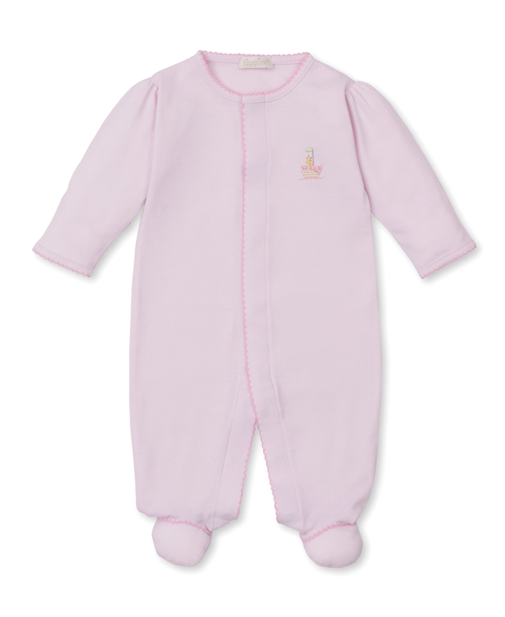 Premier Noah's Ark Pink Hand Emb. Footie - Kissy Kissy