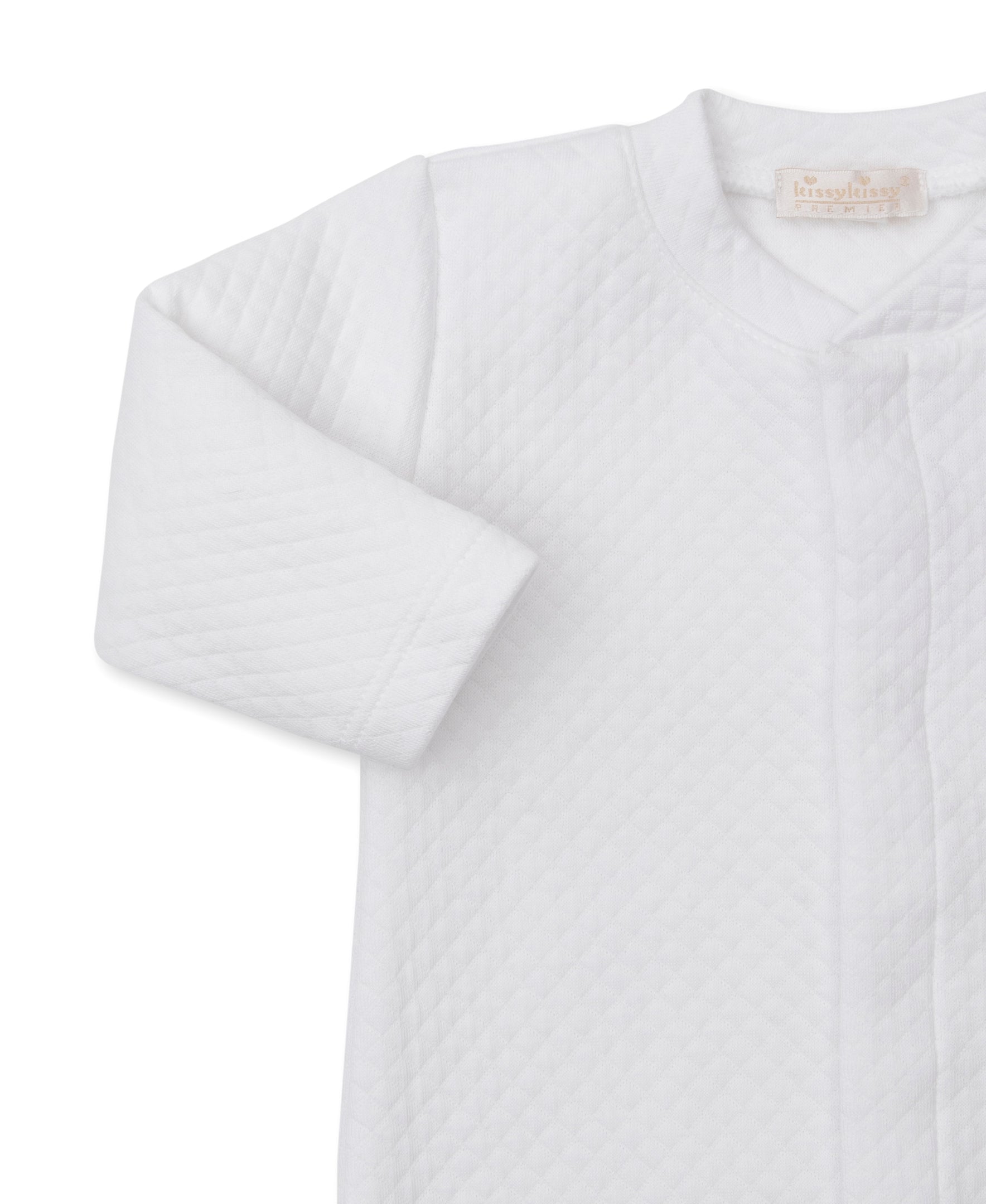 Premier Elephant Esprit White/Pink Hand Emb. Jacquard Footie - Kissy Kissy