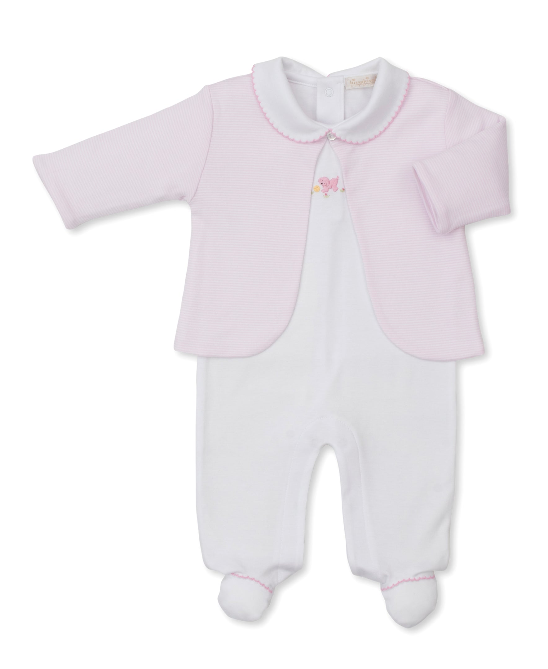 Premier Playful Pups Hand Emb. Footie & Jacket Set - Kissy Kissy