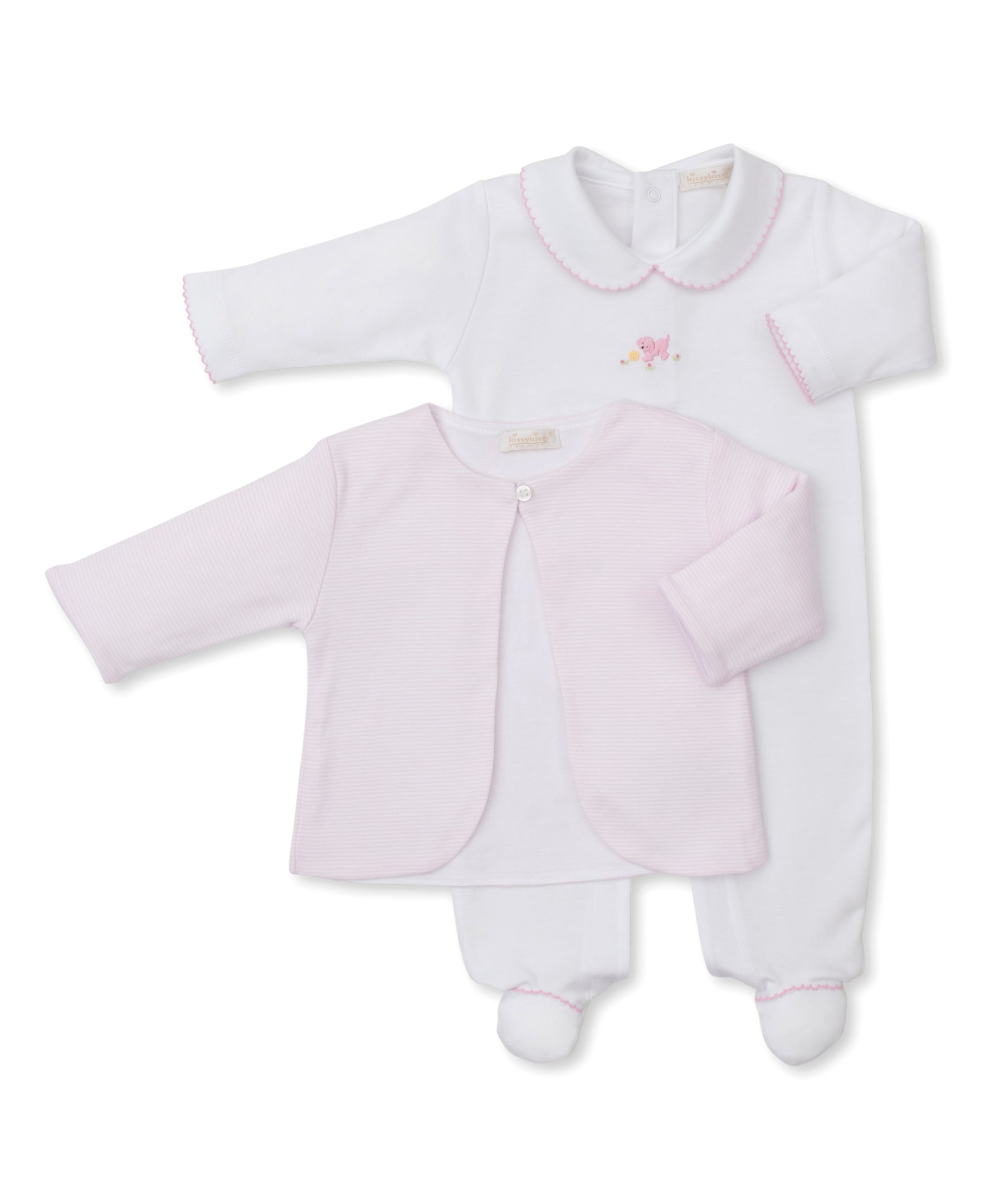 Premier Playful Pups Hand Emb. Footie & Jacket Set - Kissy Kissy