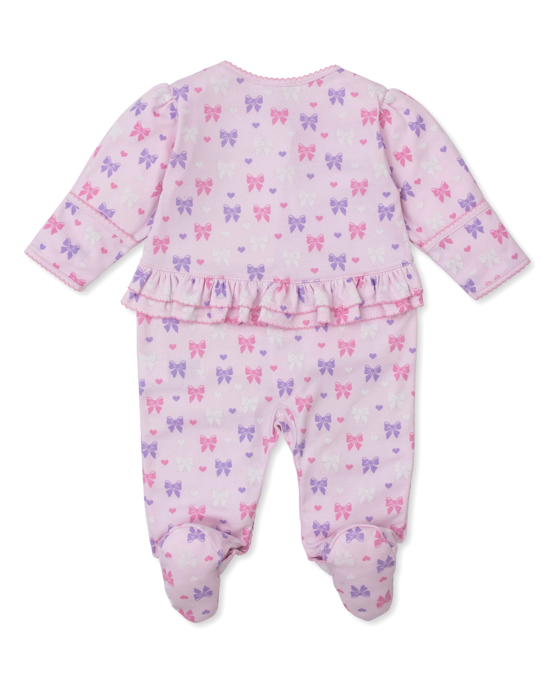 Billowy Bows Pink Footie - Kissy Kissy