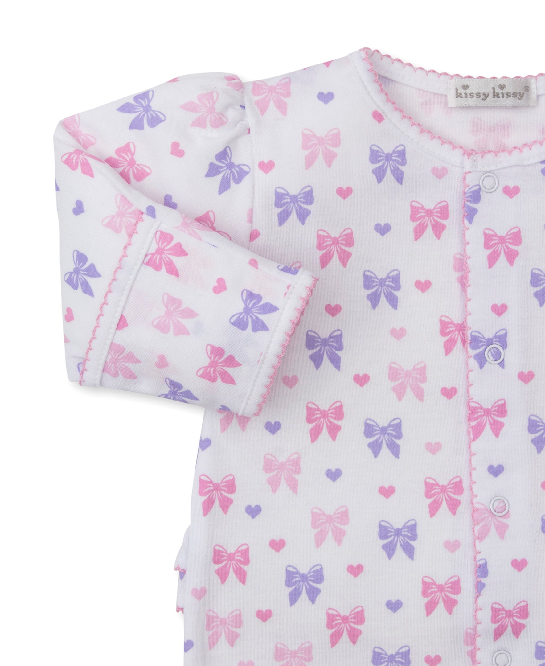 Billowy Bows White Footie - Kissy Kissy