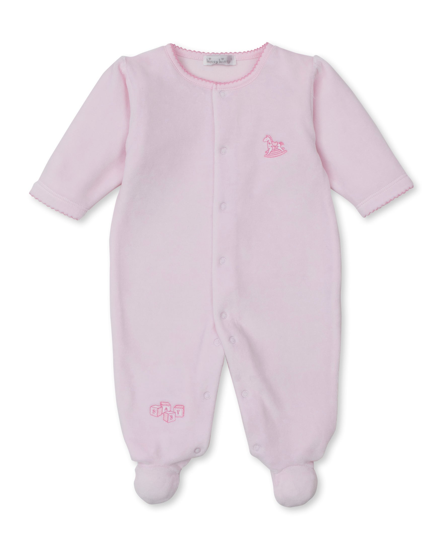 Vintage Toy Treasures Pink Velour Footie - Kissy Kissy