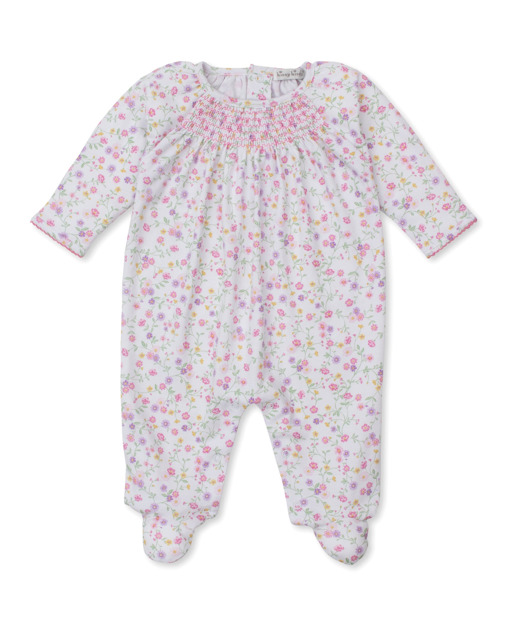 Autumn Gardens Smocked Footie - Kissy Kissy