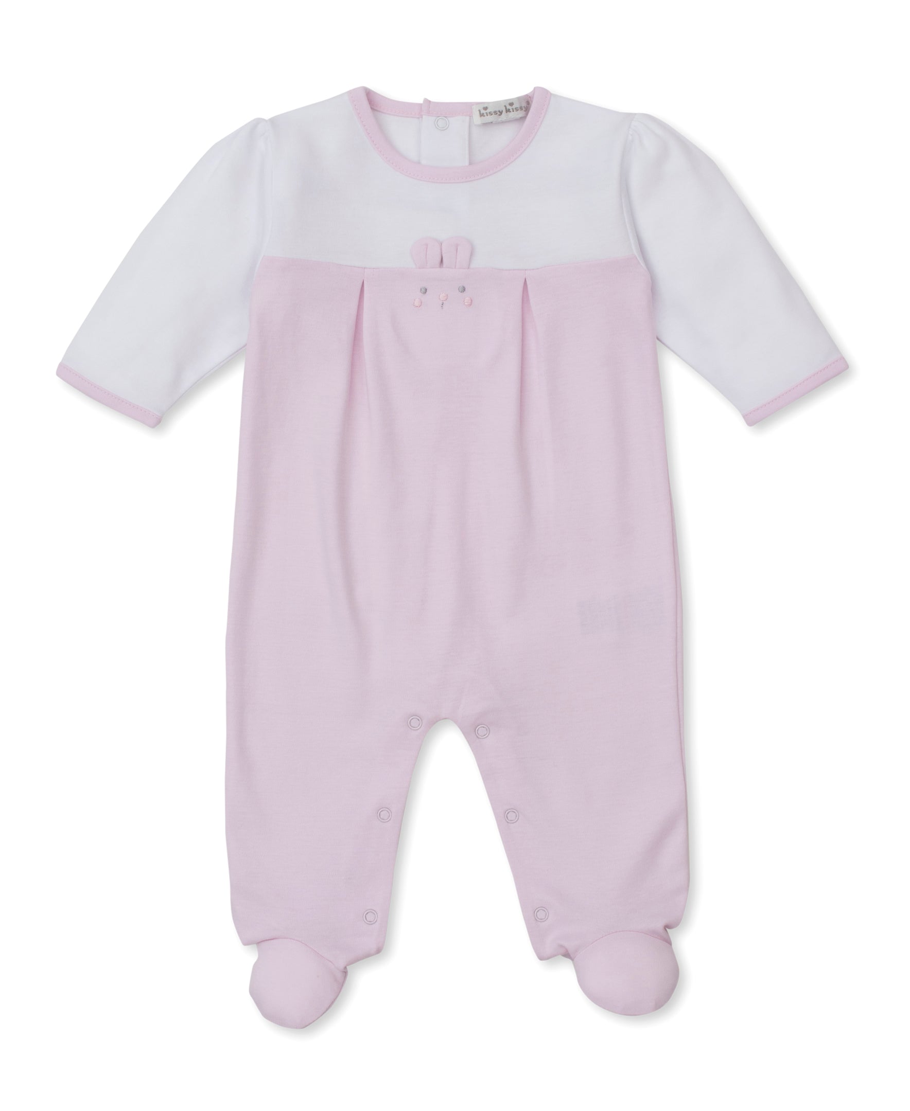 Teddy Bear Time Pink/White Footie - Kissy Kissy