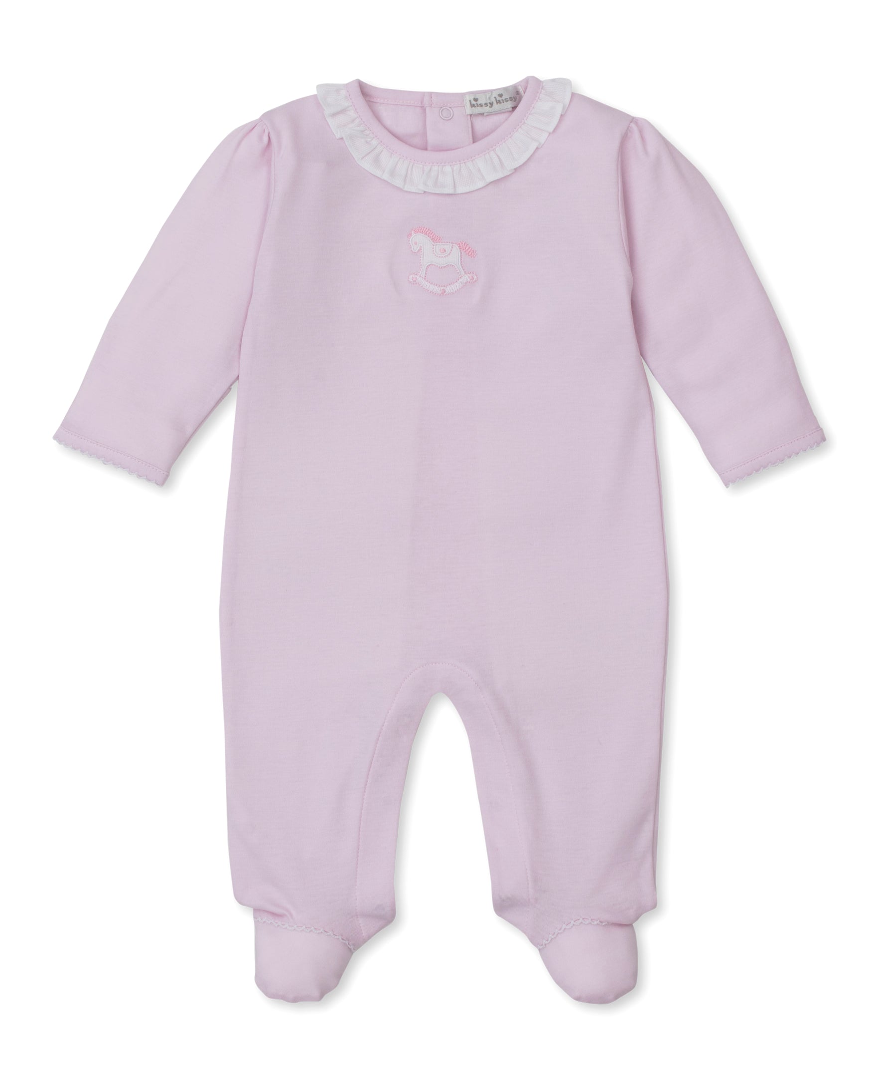 Riding Rockers Pink Ruffle Footie - Kissy Kissy