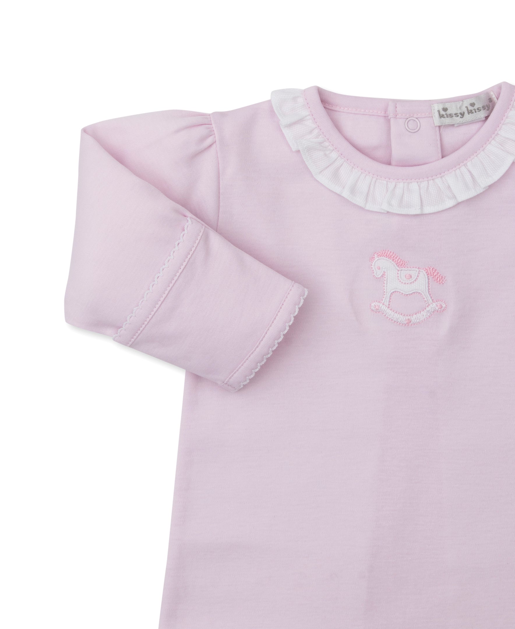 Riding Rockers Pink Ruffle Footie - Kissy Kissy