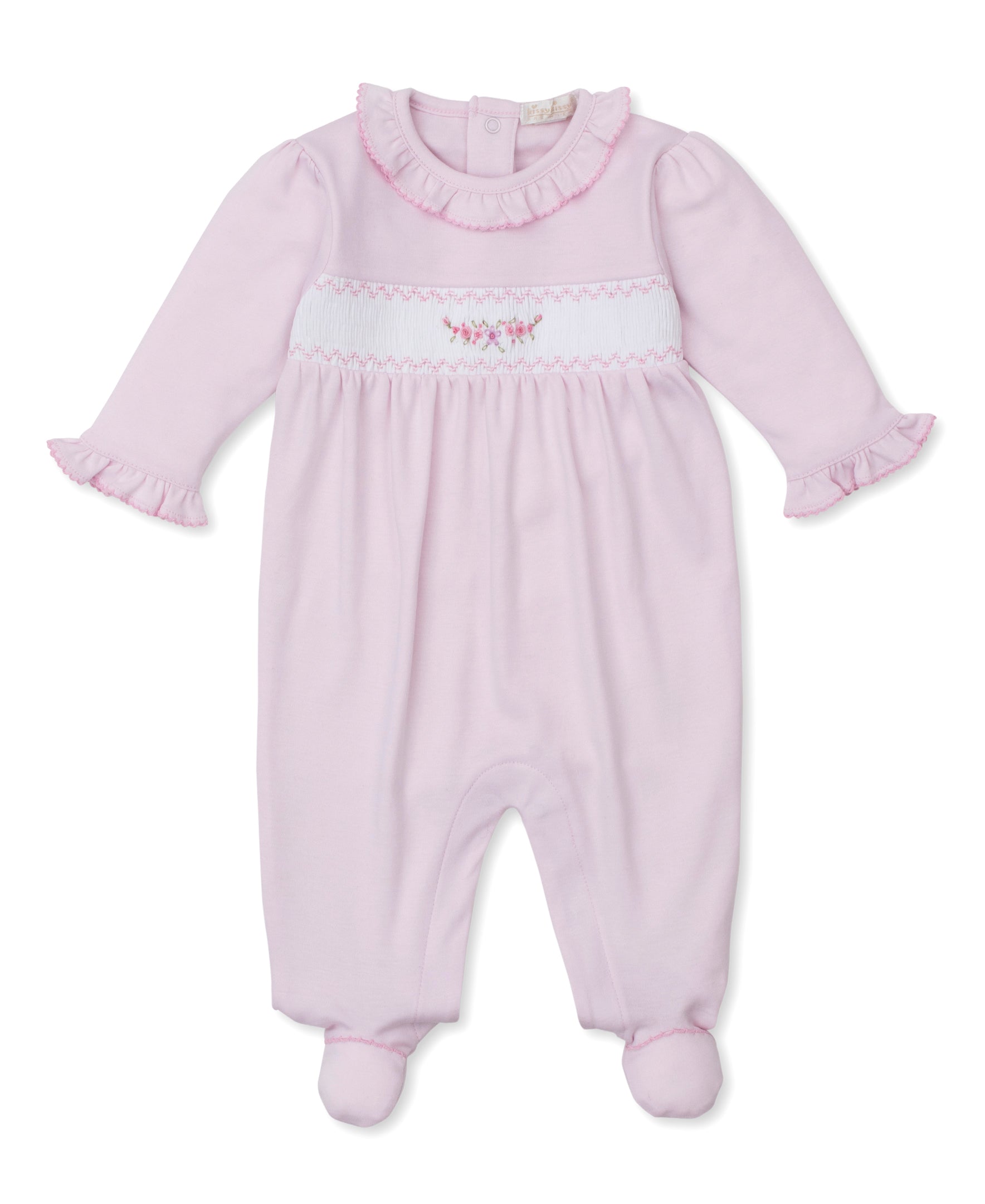 CLB Fall Medley 25 Pink Hand Smocked Footie - Kissy Kissy