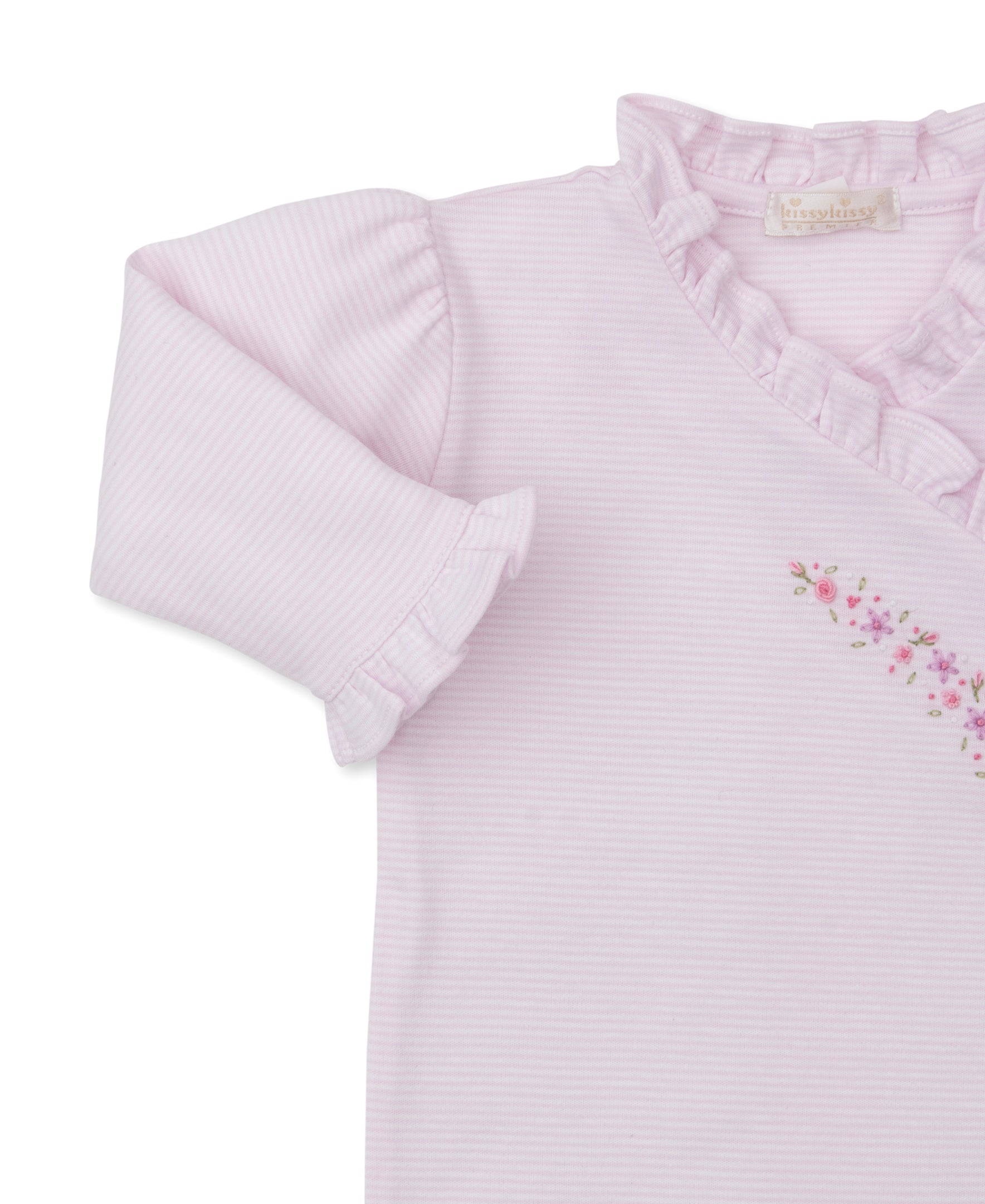 CLB Fall Medley 25 Pink Hand Emb. Footie - Kissy Kissy