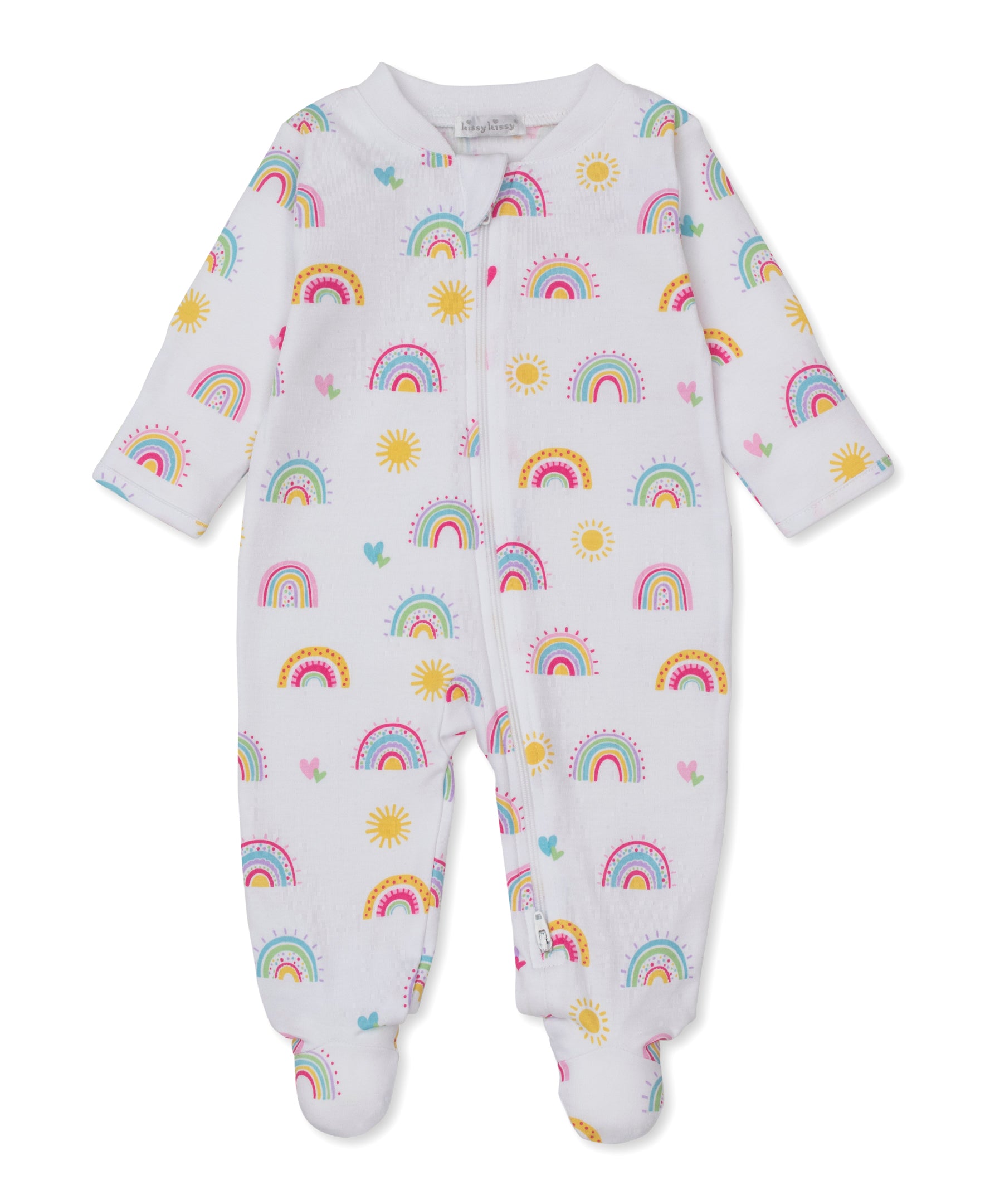 Rainbow Sunshine Zip Footie - Kissy Kissy