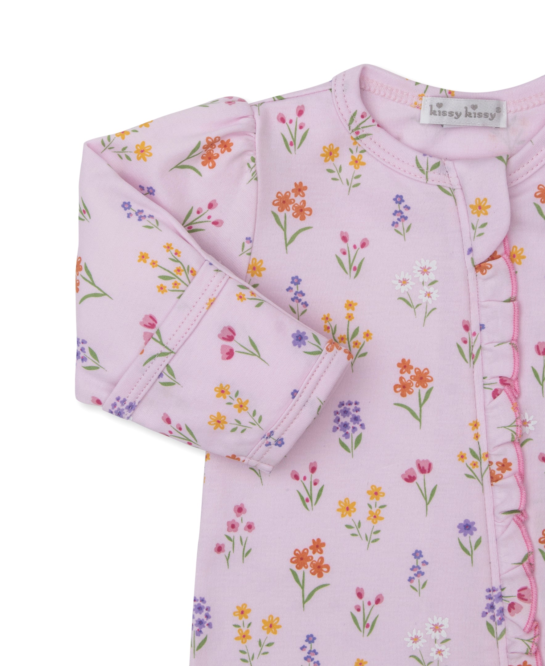 Summer Wildflowers Pink Zip Footie - Kissy Kissy
