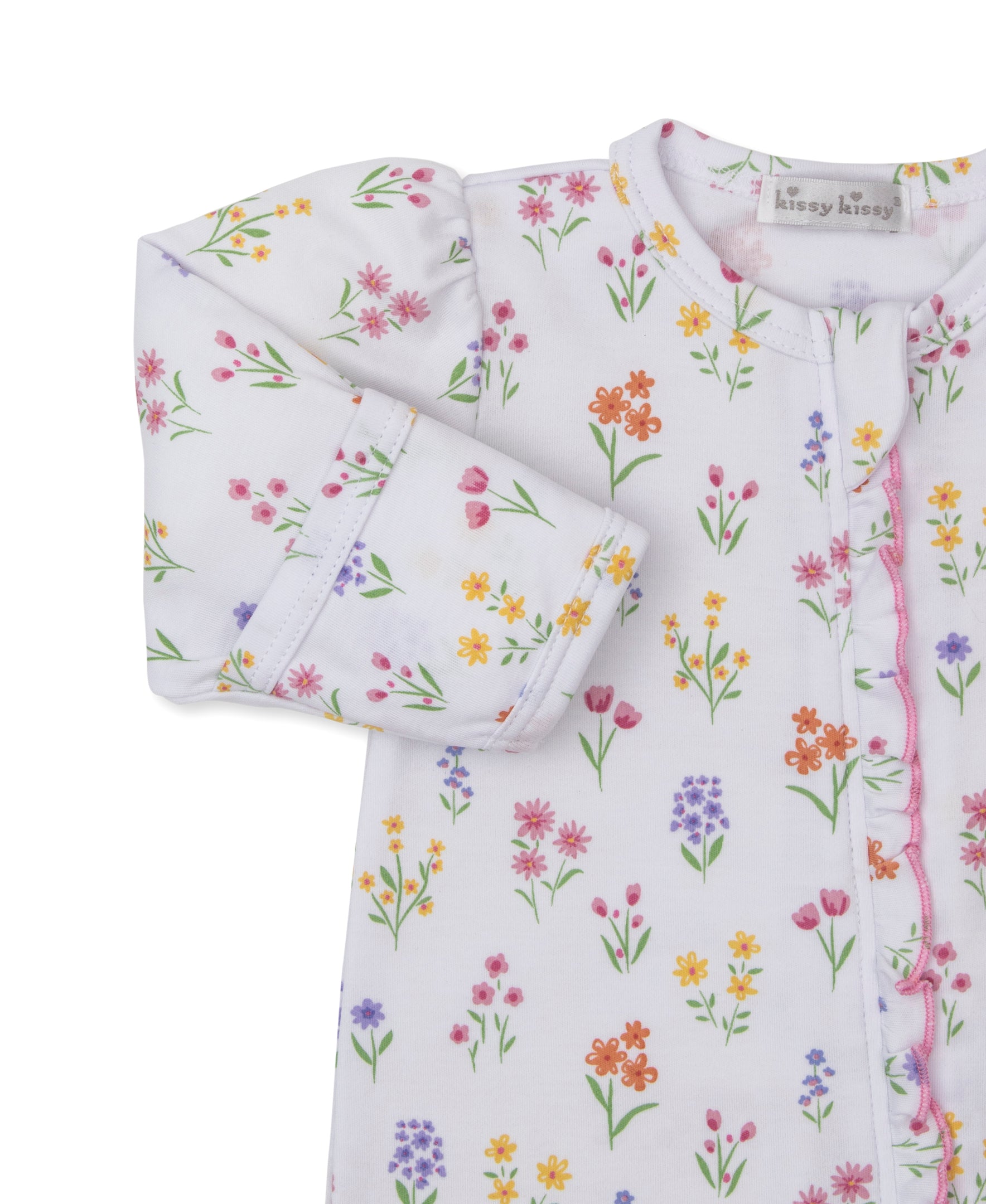 Summer Wildflowers White Zip Footie - Kissy Kissy