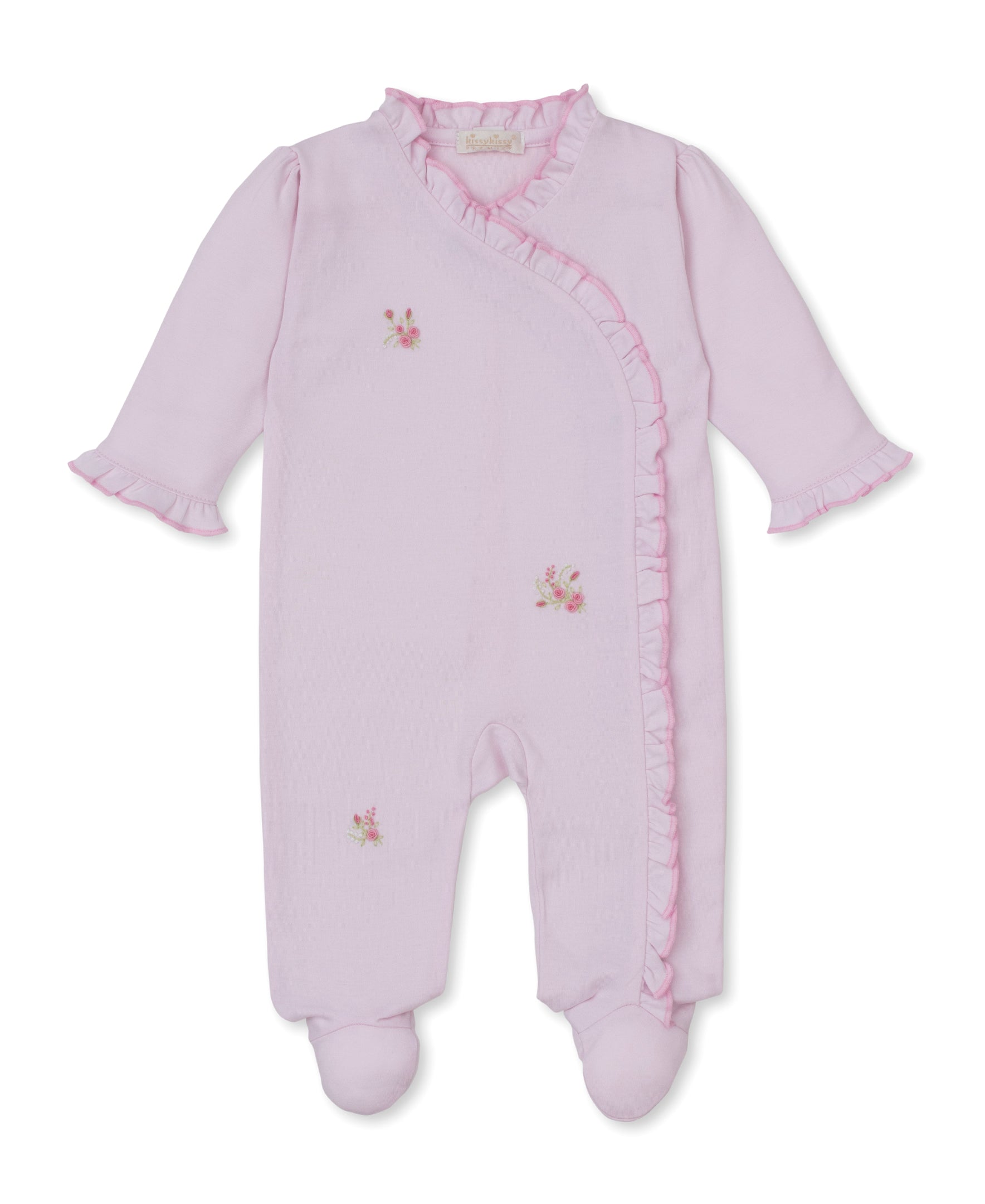 SCE Victorian Roses Pink Hand Emb. Footie - Kissy Kissy