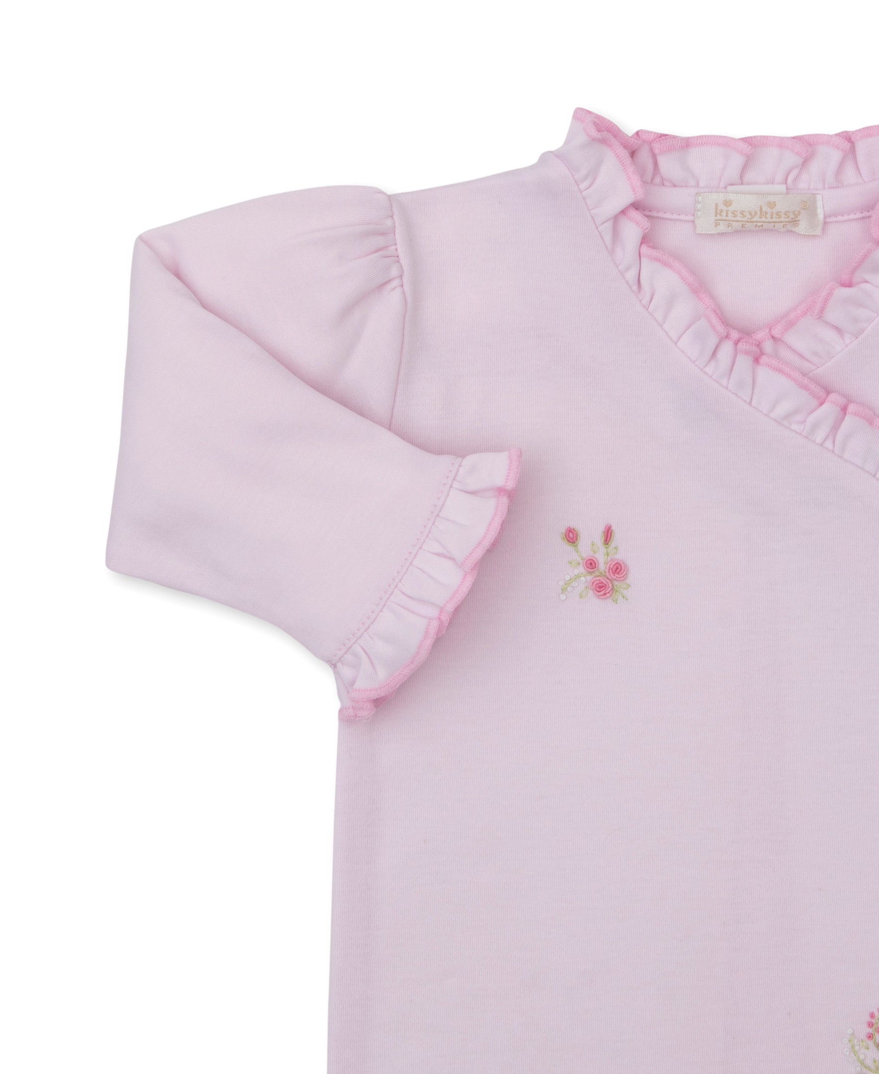 SCE Victorian Roses Pink Hand Emb. Footie - Kissy Kissy