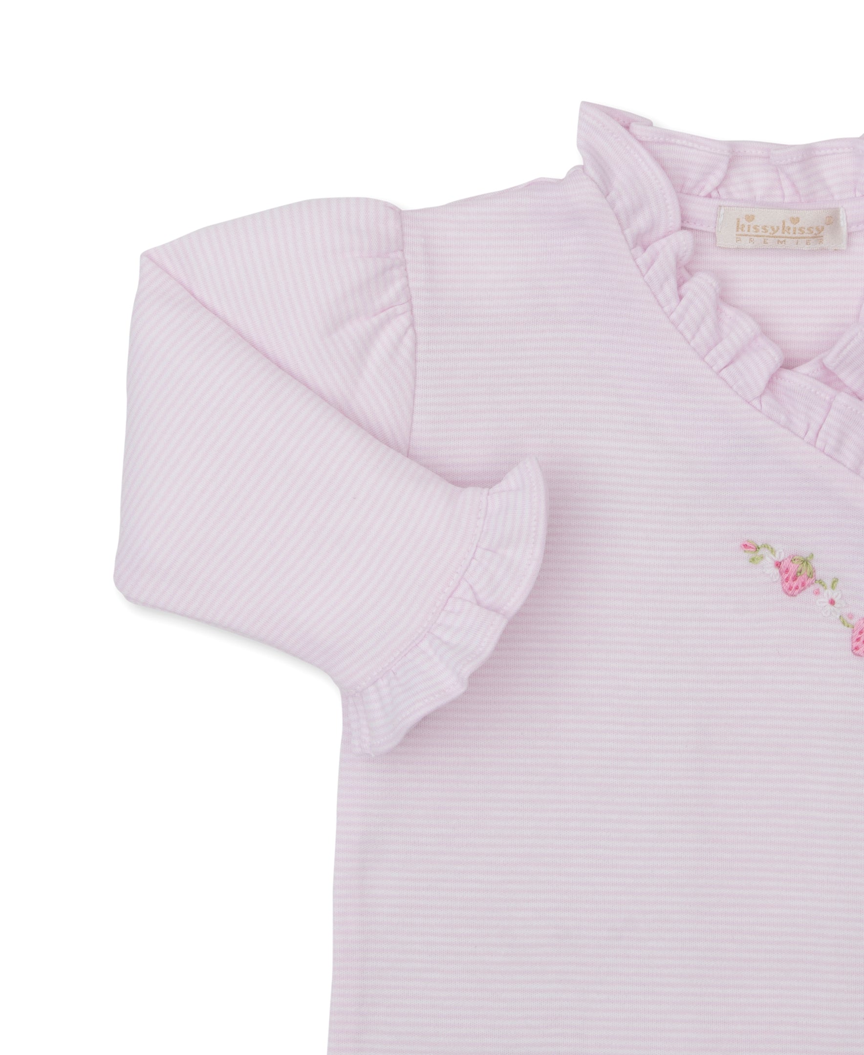 CLB Summer Medley 26 Pink Hand Emb. Stripe Footie
