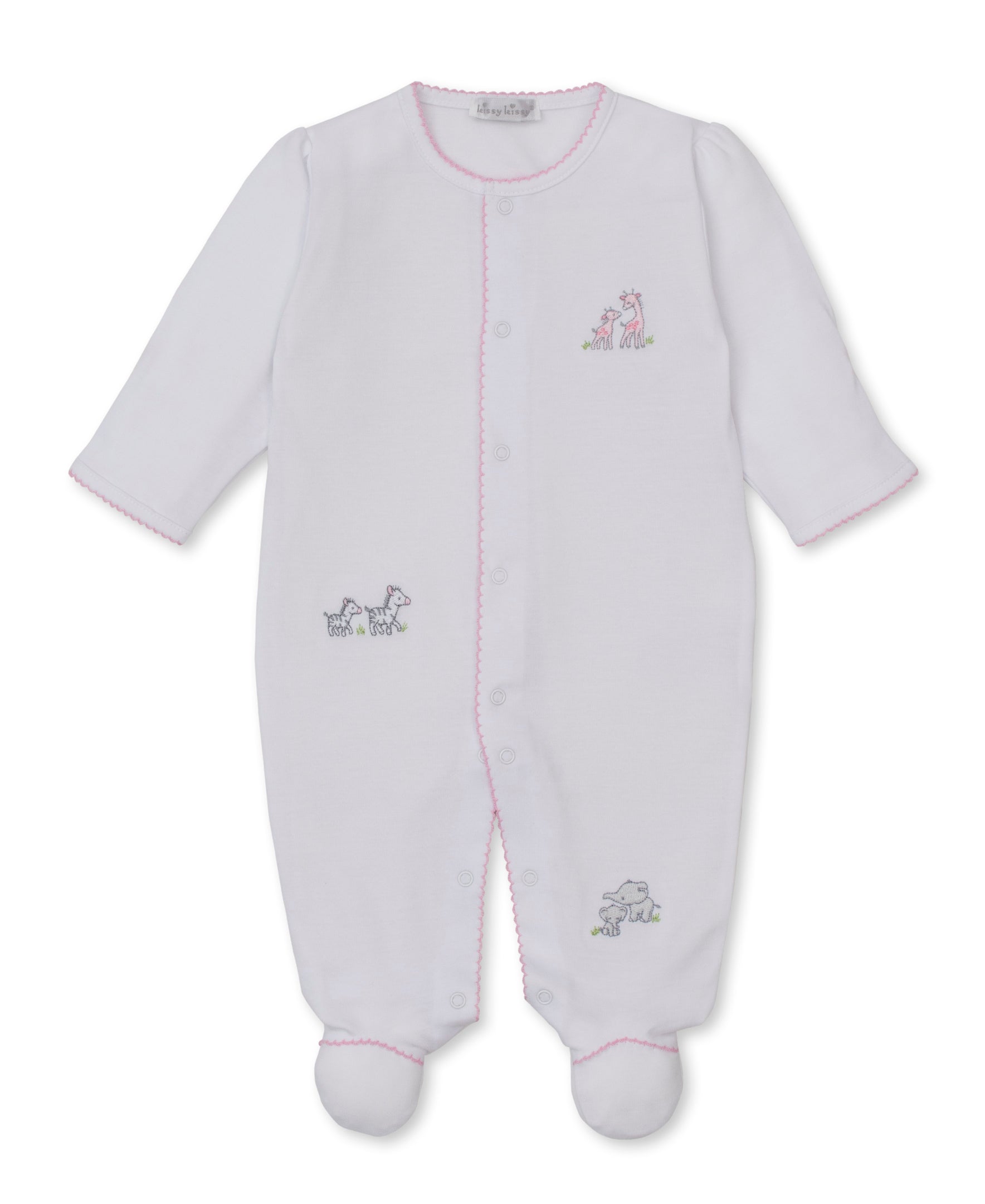 Safari Party White/Pink Footie - Kissy Kissy
