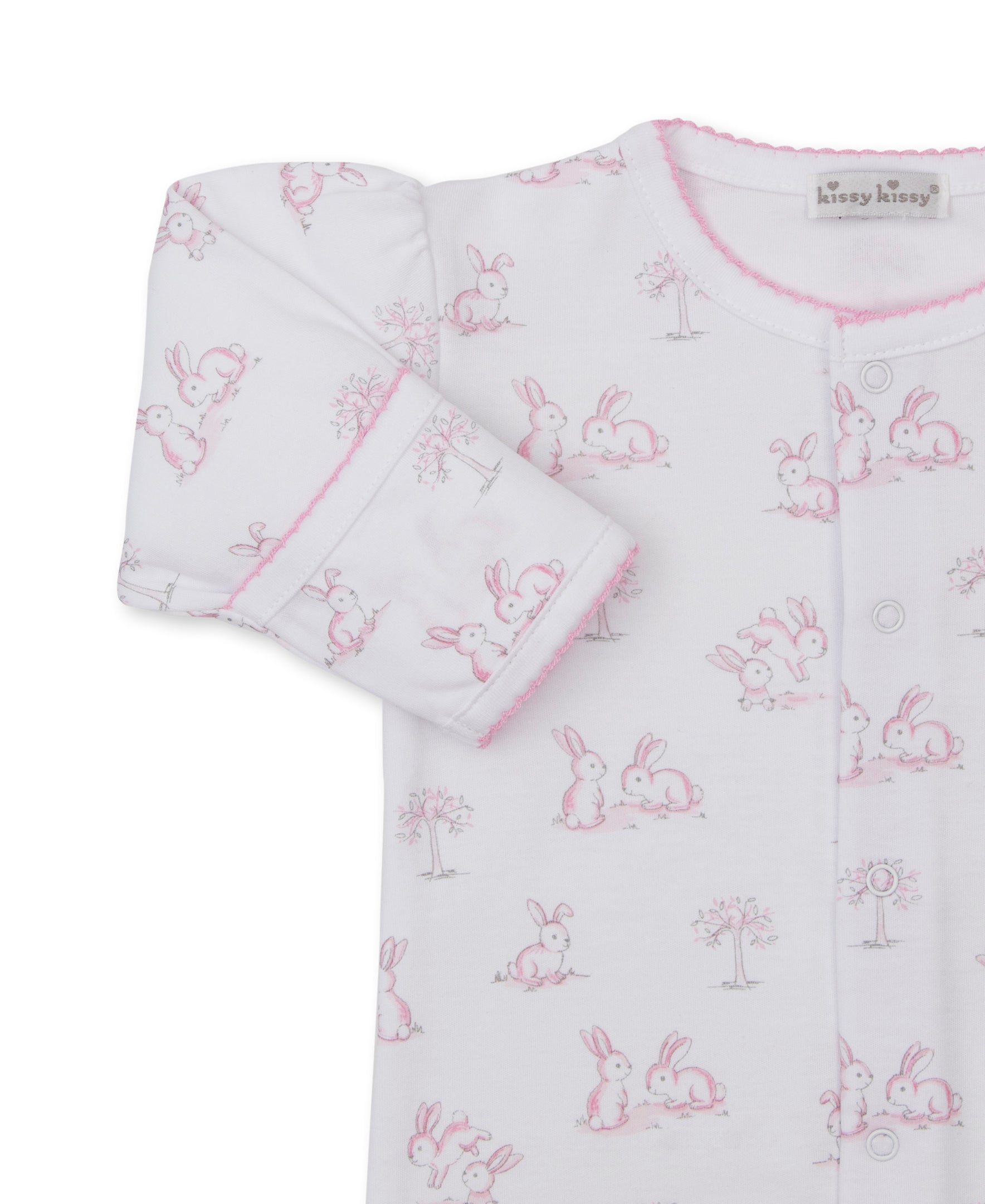 Springtime Bunny Fun Pink Footie - Kissy Kissy