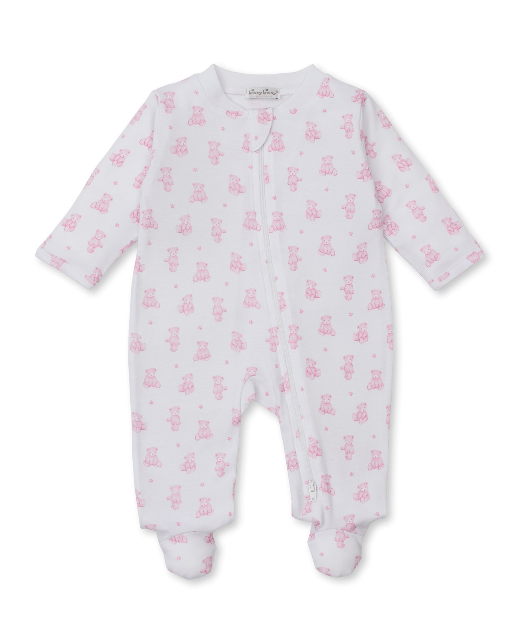 Teddy Bears Pink Zip Footie - Kissy Kissy