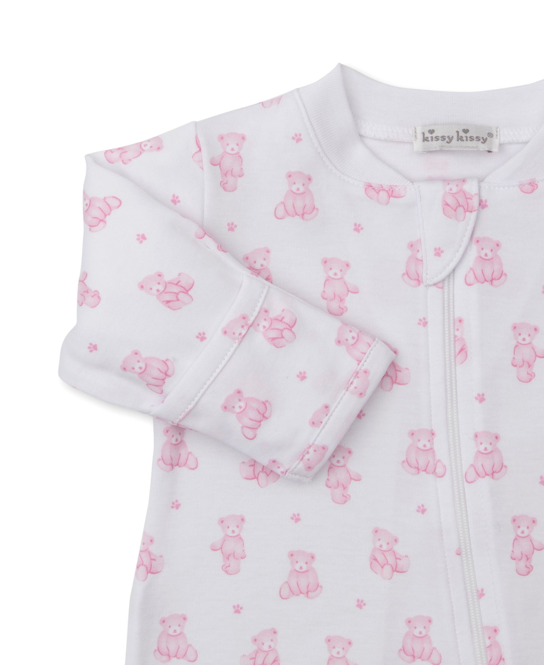 Teddy Bears Pink Zip Footie - Kissy Kissy