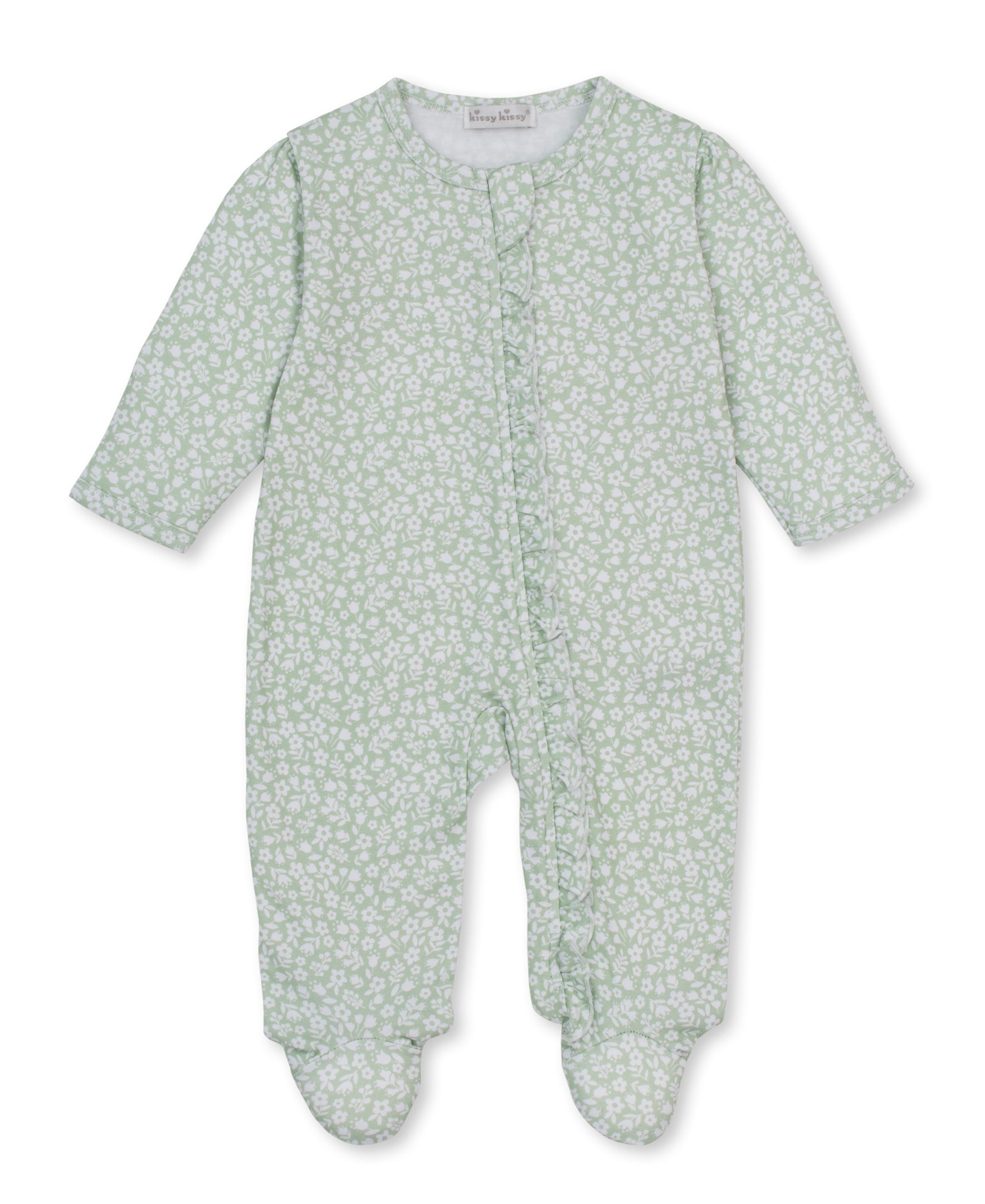 Autumn Meadows Green Zip Footie