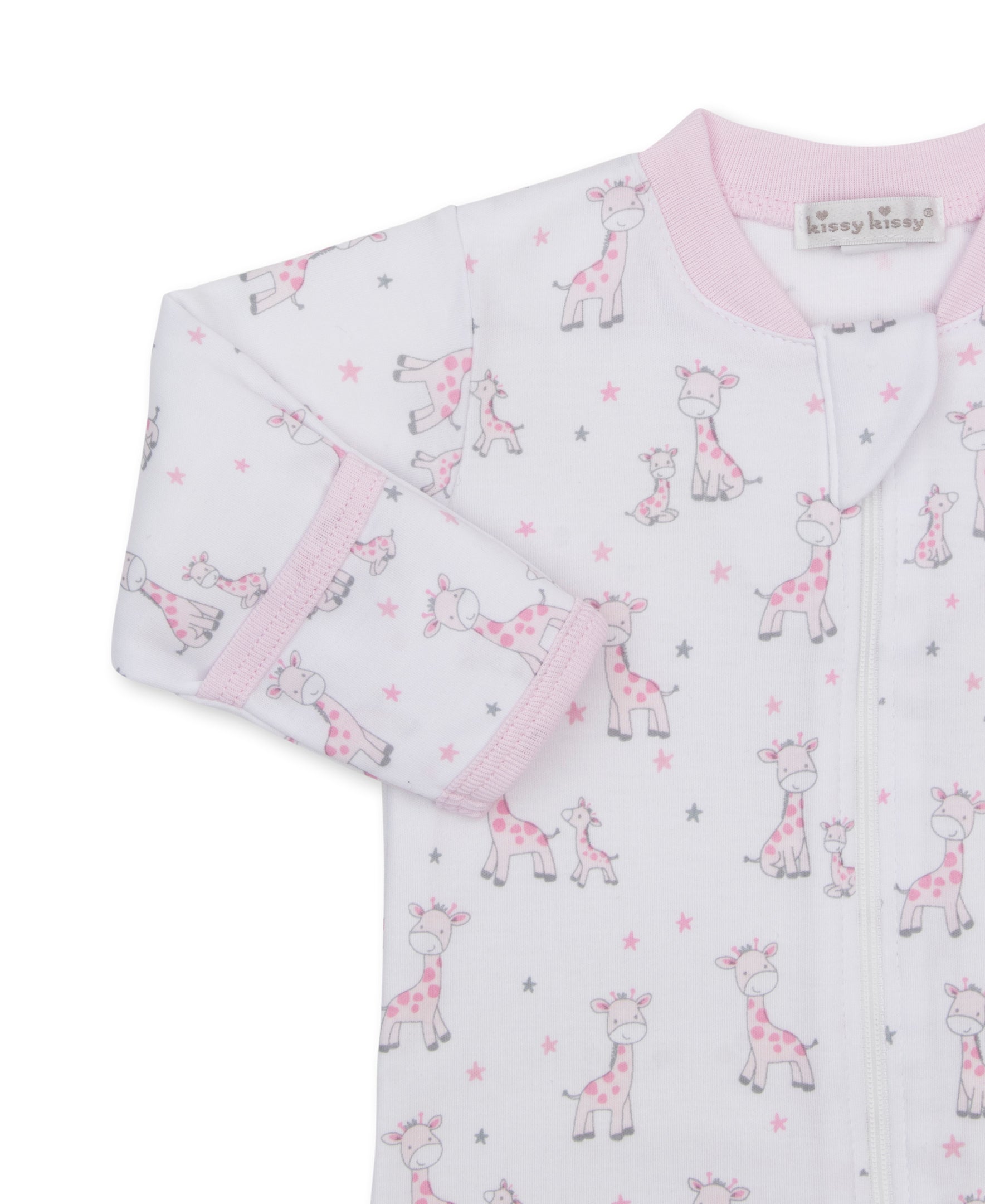 Just Giraffes Pink Zip Footie