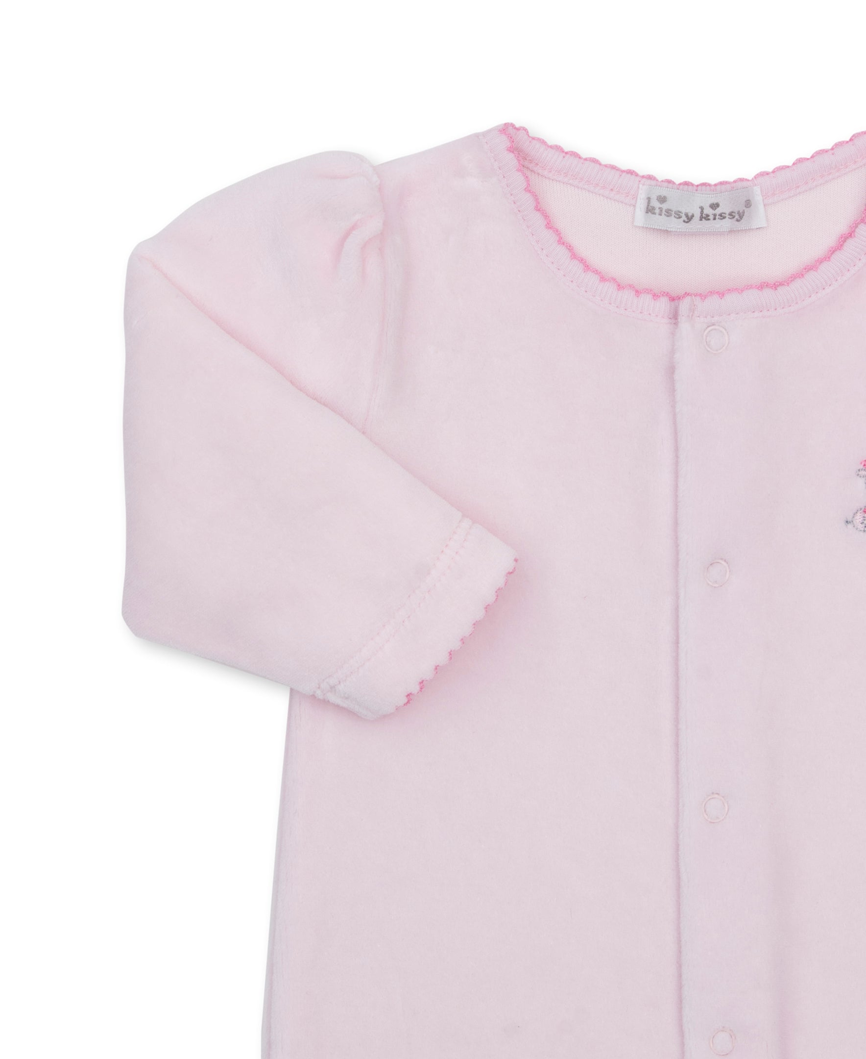 Just Giraffes Pink Velour Footie - Kissy Kissy