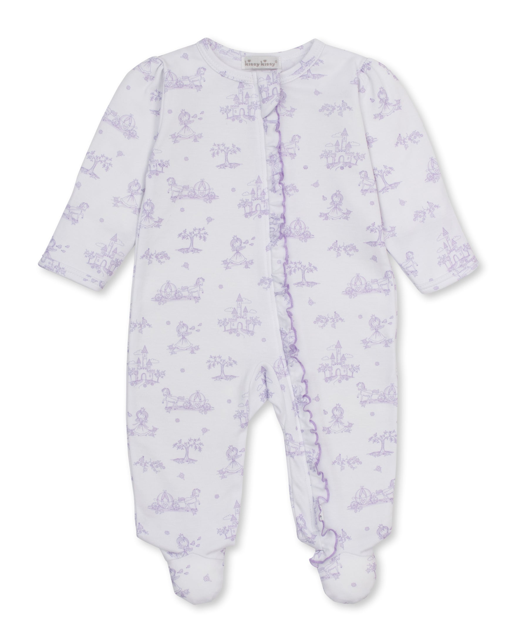 Princess Adventures Lilac Zip Footie - Kissy Kissy