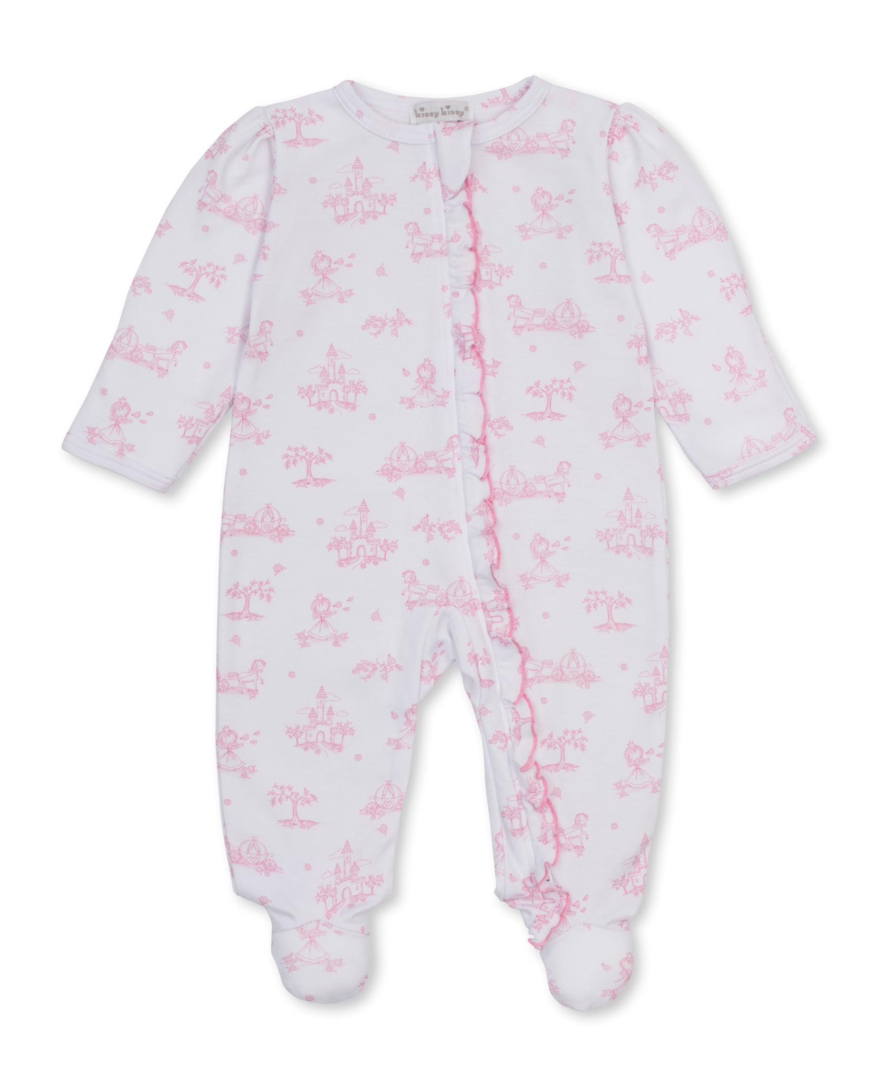 Princess Adventures Pink Zip Footie - Kissy Kissy