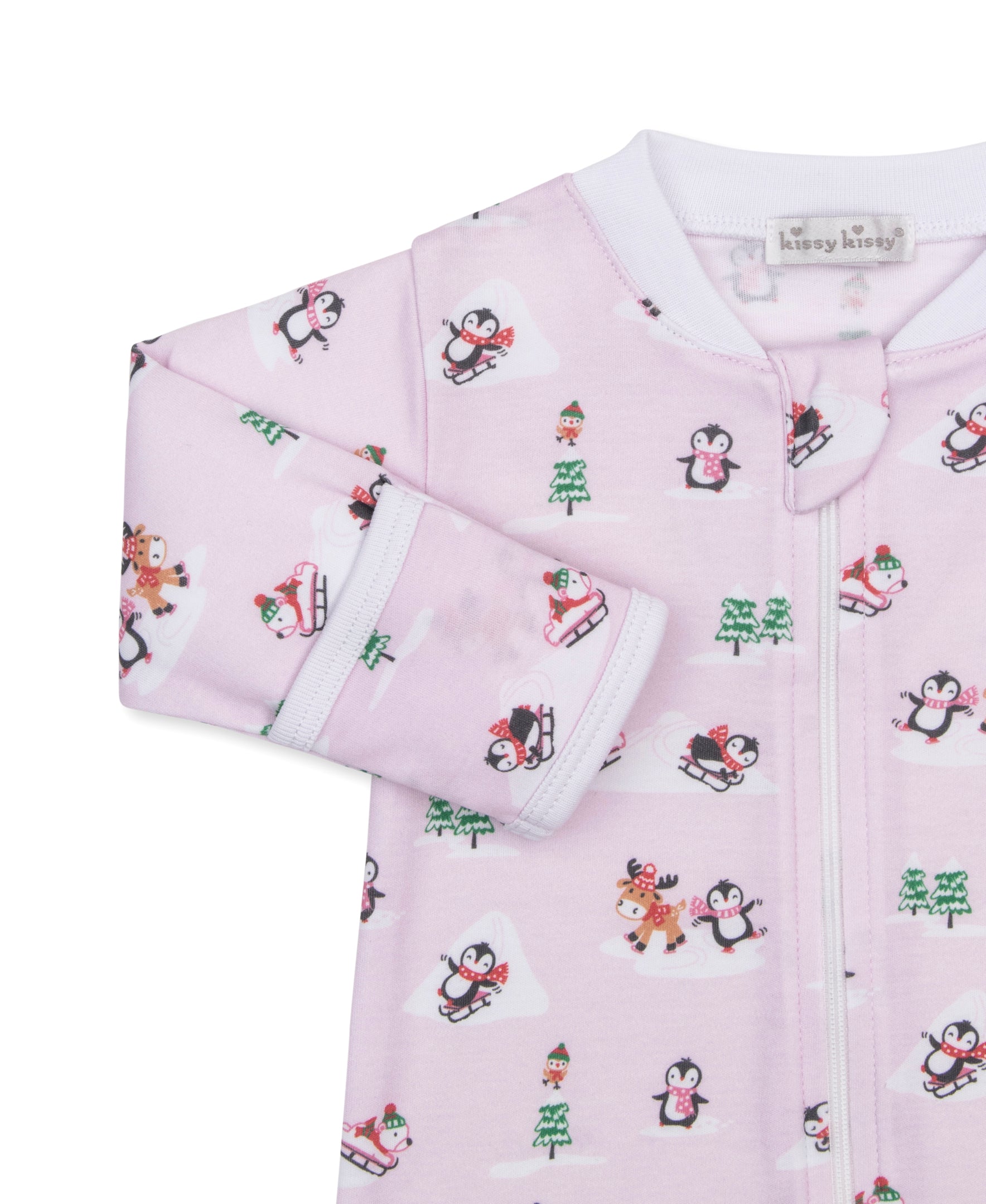 Snow Slides Pink Zip Footie