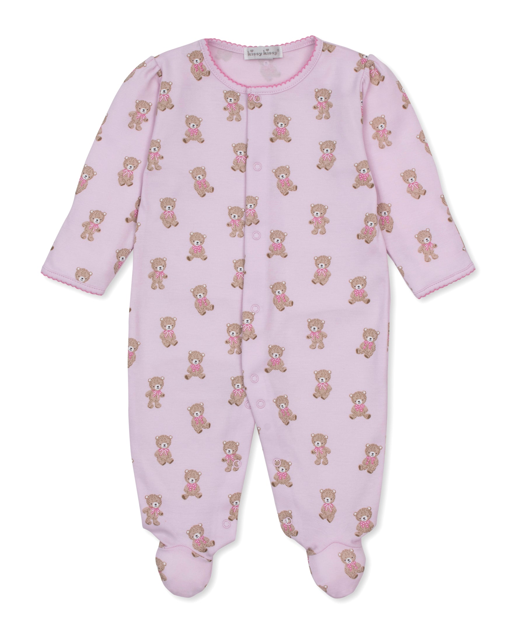 Teddy Bear Club Pink Print Footie