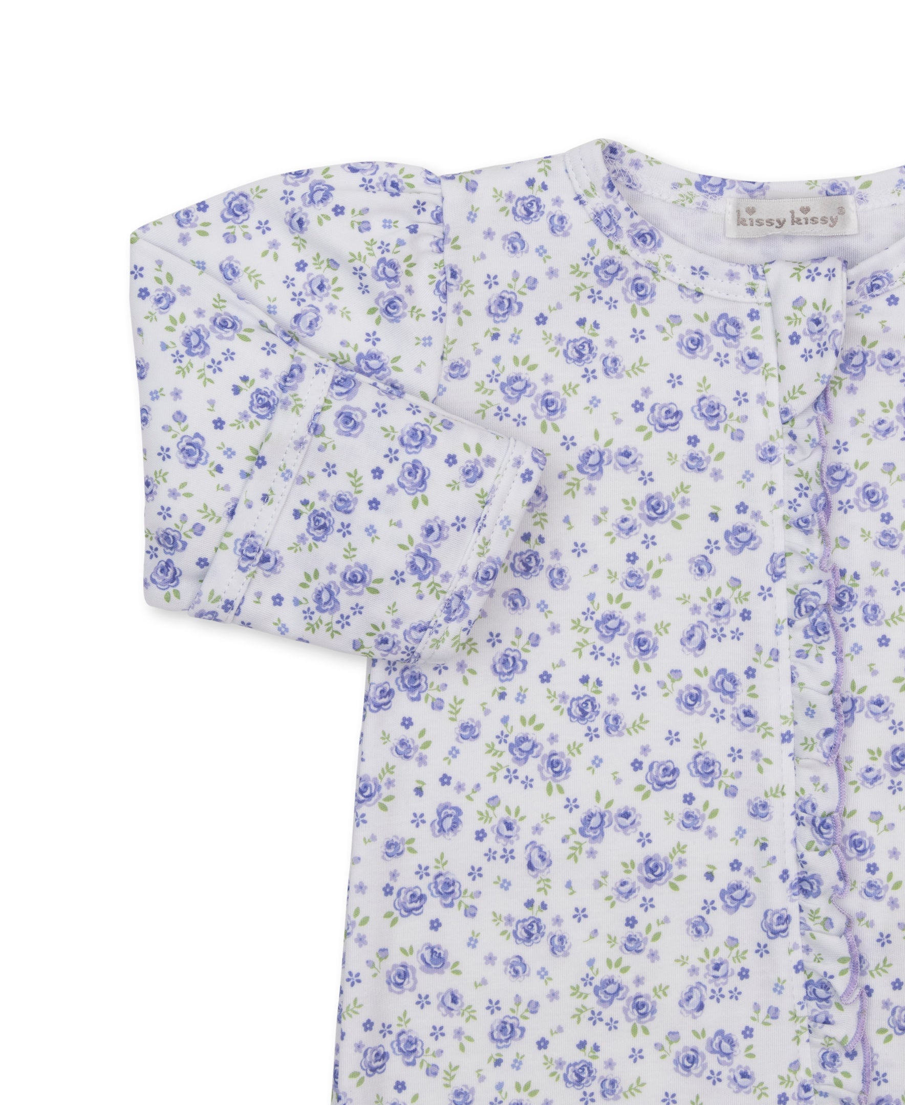 Cottage Roses Lilac Zip Footie - Kissy Kissy