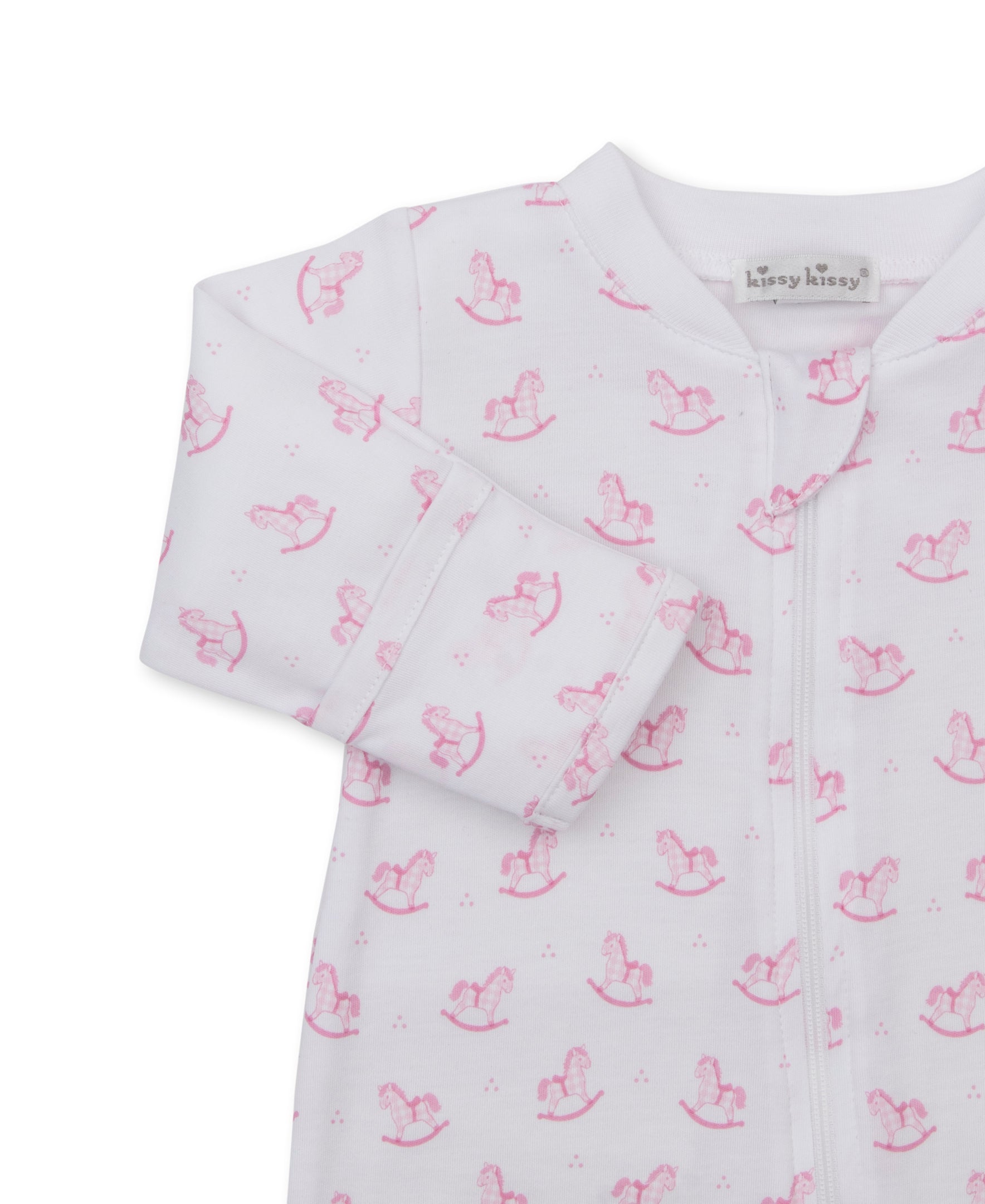 Gingham Rockers Pink Zip Footie