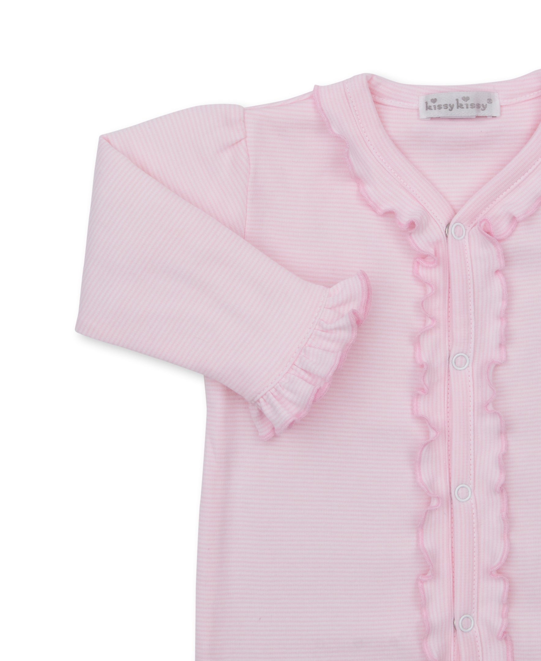 Gingham Rockers Pink Stripe Footie