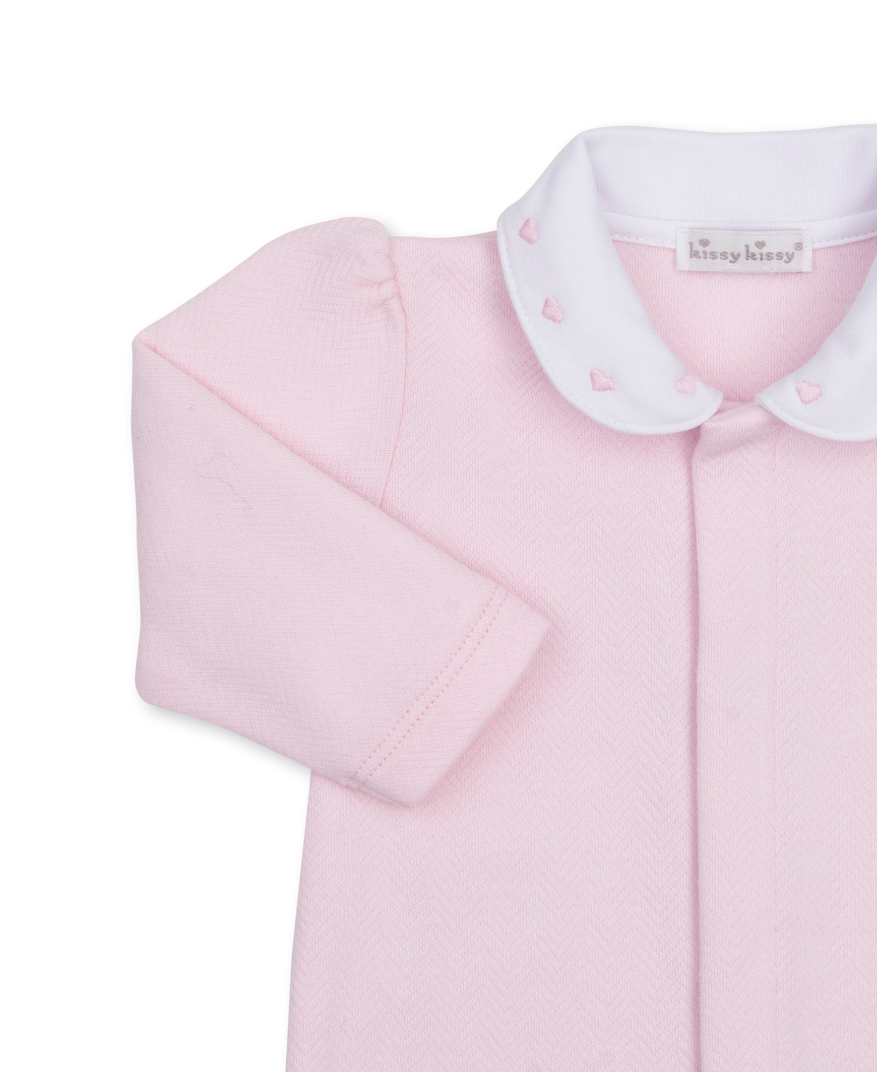 Baby Blessings Pink Jacquard Footie w/Collar