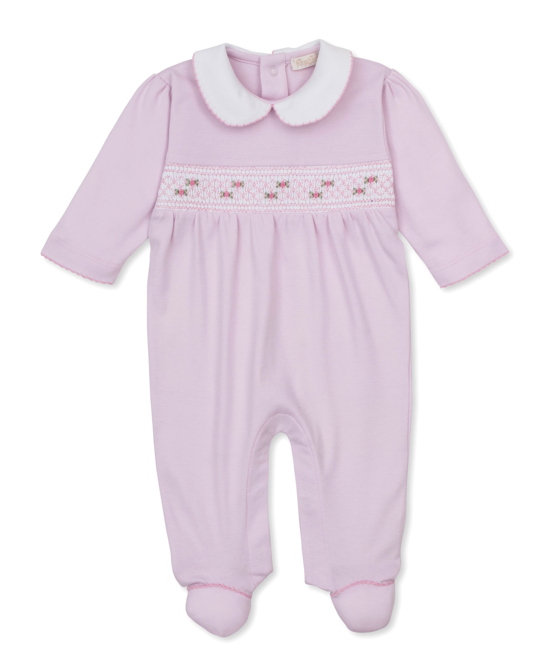 CLB Fall 26 Pink Hand Smocked Collar Footie
