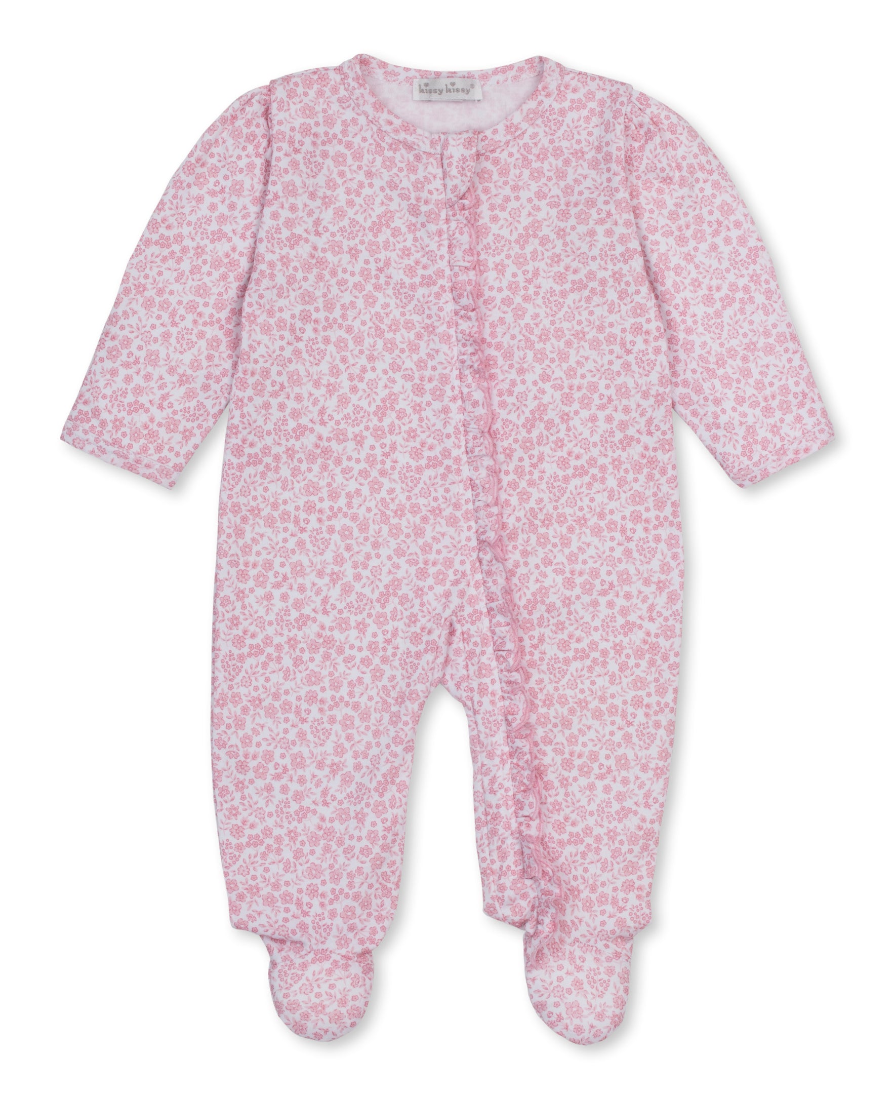 Fall Blooms Pink Zip Footie - Kissy Kissy