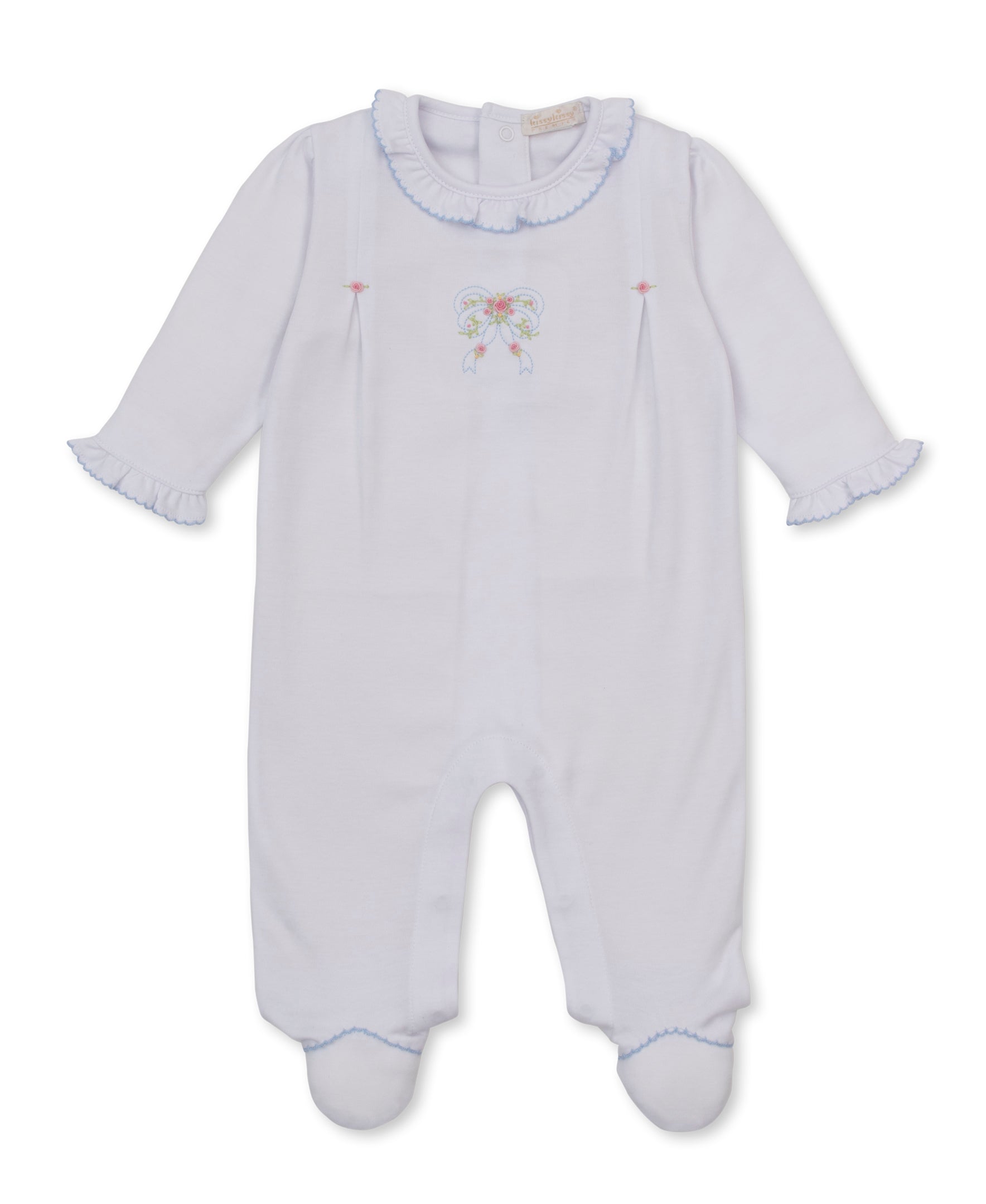 Premier Rose Bow Ruffle Hand Emb. Footie