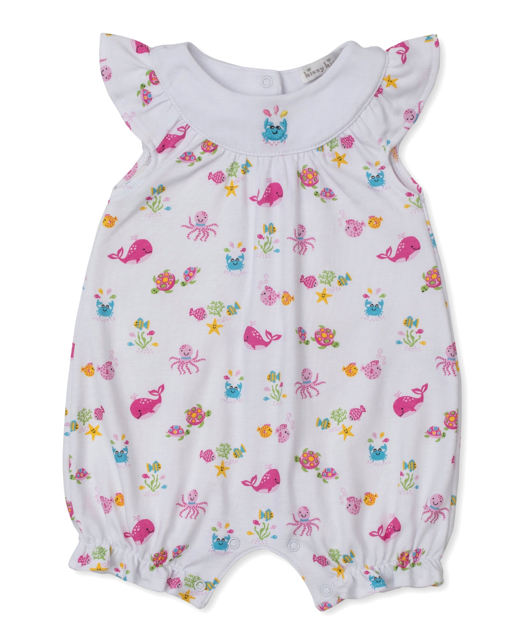 Ocean Antics Pink Short Playsuit - Kissy Kissy