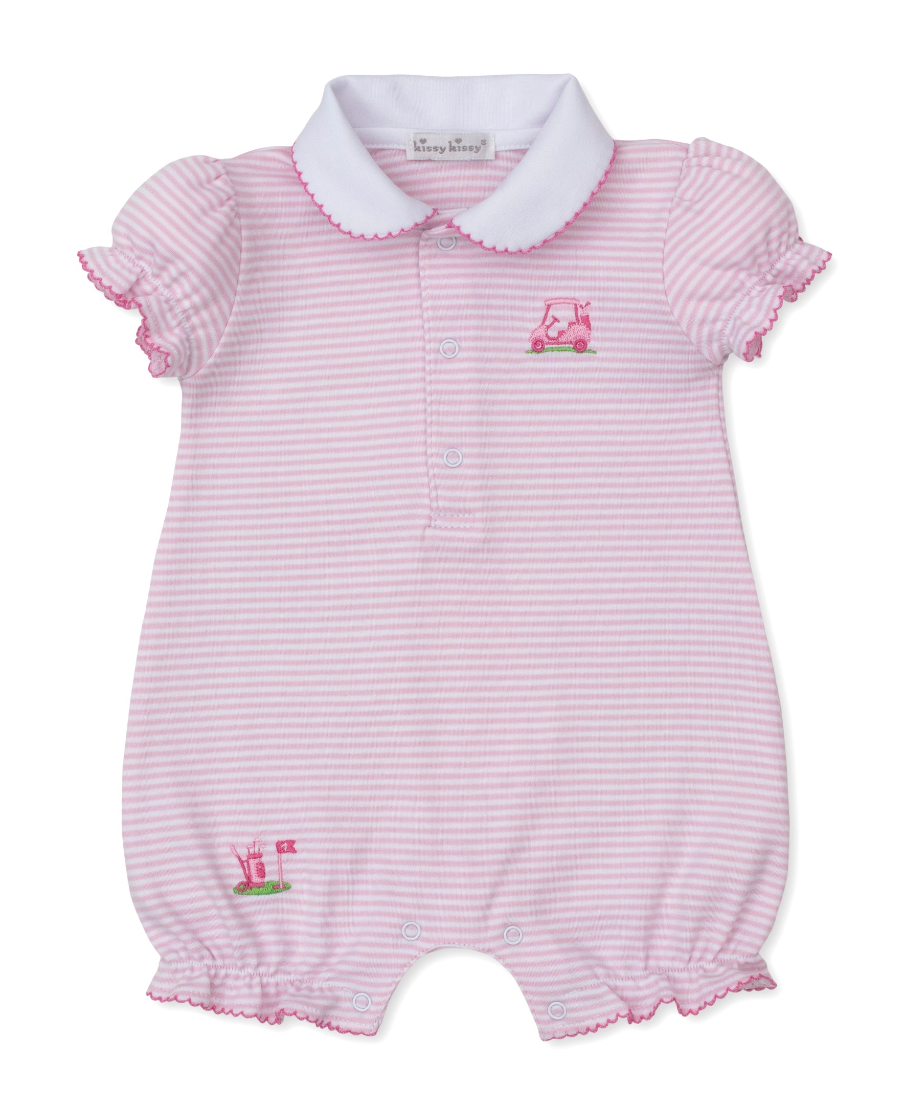 Golf Championship Pink Stripe Short Playsuit - Kissy Kissy